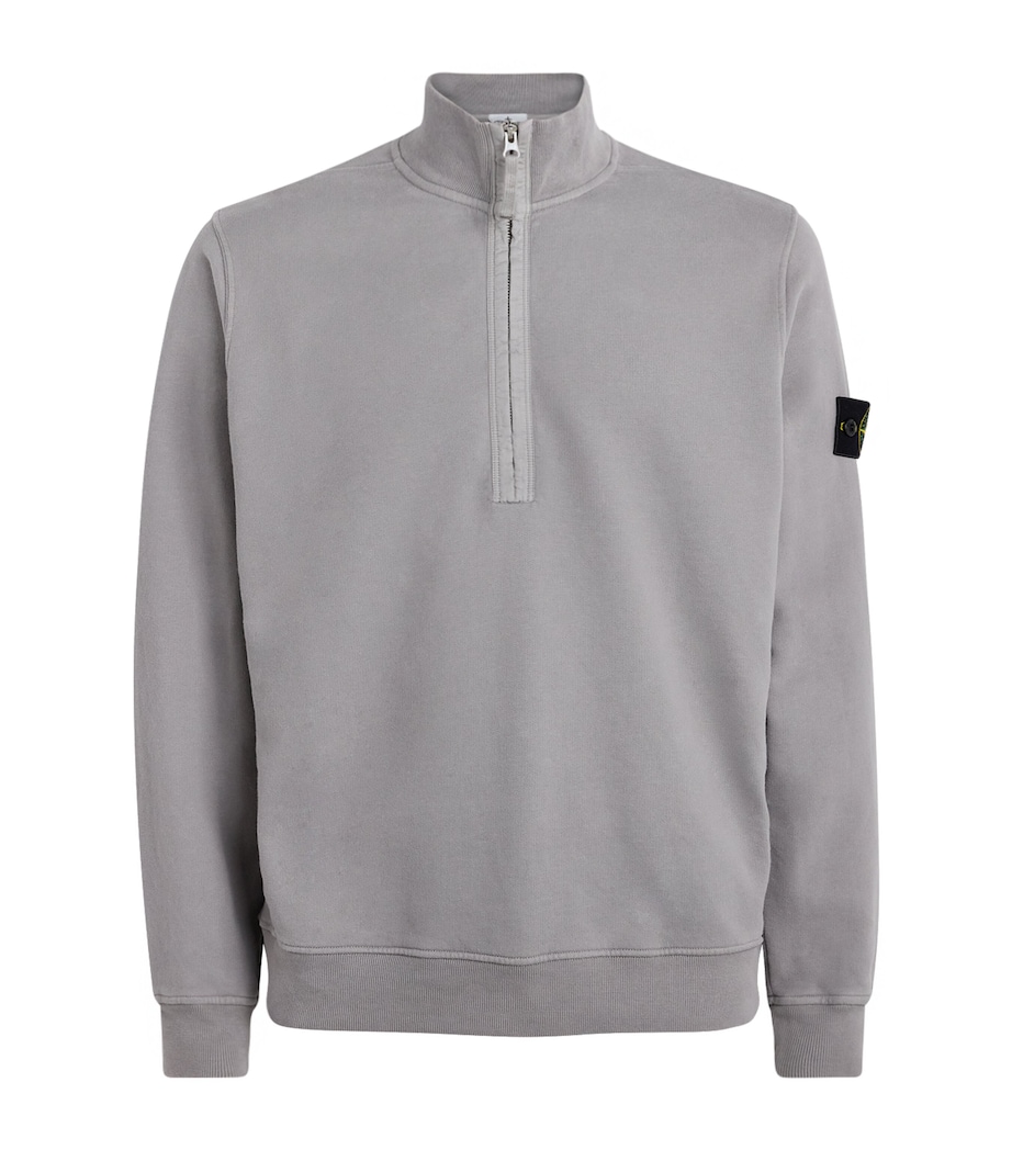 Stone Island Mens Organic Cotton Half-Zip Sweater Image 1