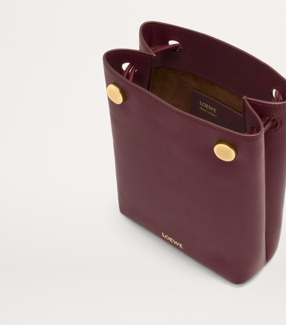 Leather Pebble Cross-Body Bag DARK BURGUNDY Image 7