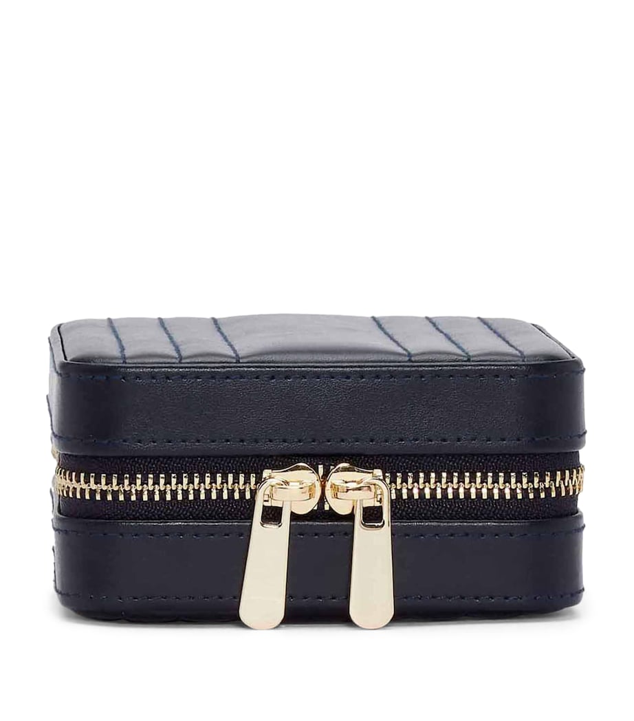 Small Leather Maria Jewellery Case NAVY Image 1