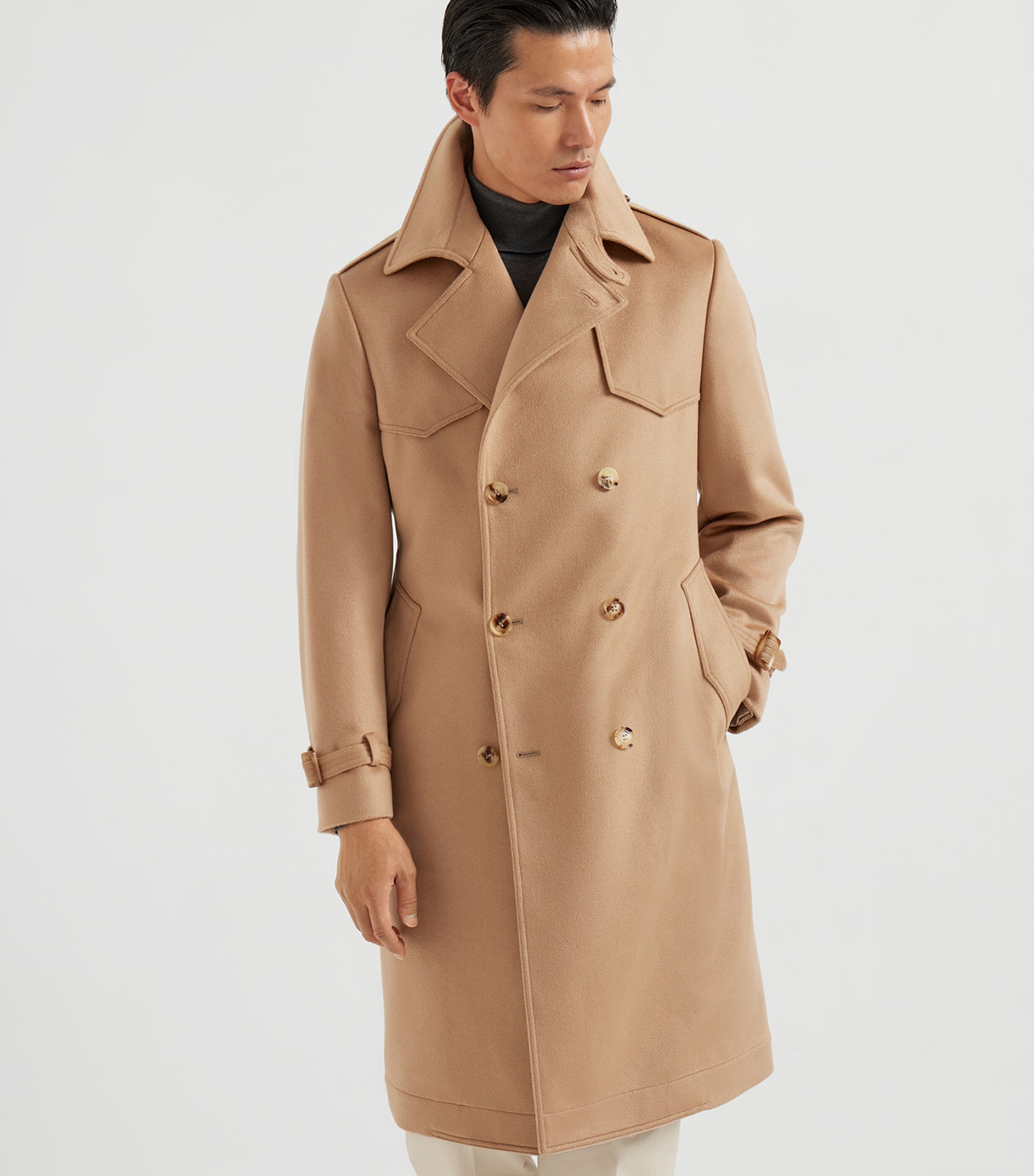 BRUNELLO CUCINELLI カシミヤ ファー ロングコート ベージュ BRUNELLO CUCINELLI カシミヤ ファー ロングコート ベージュ