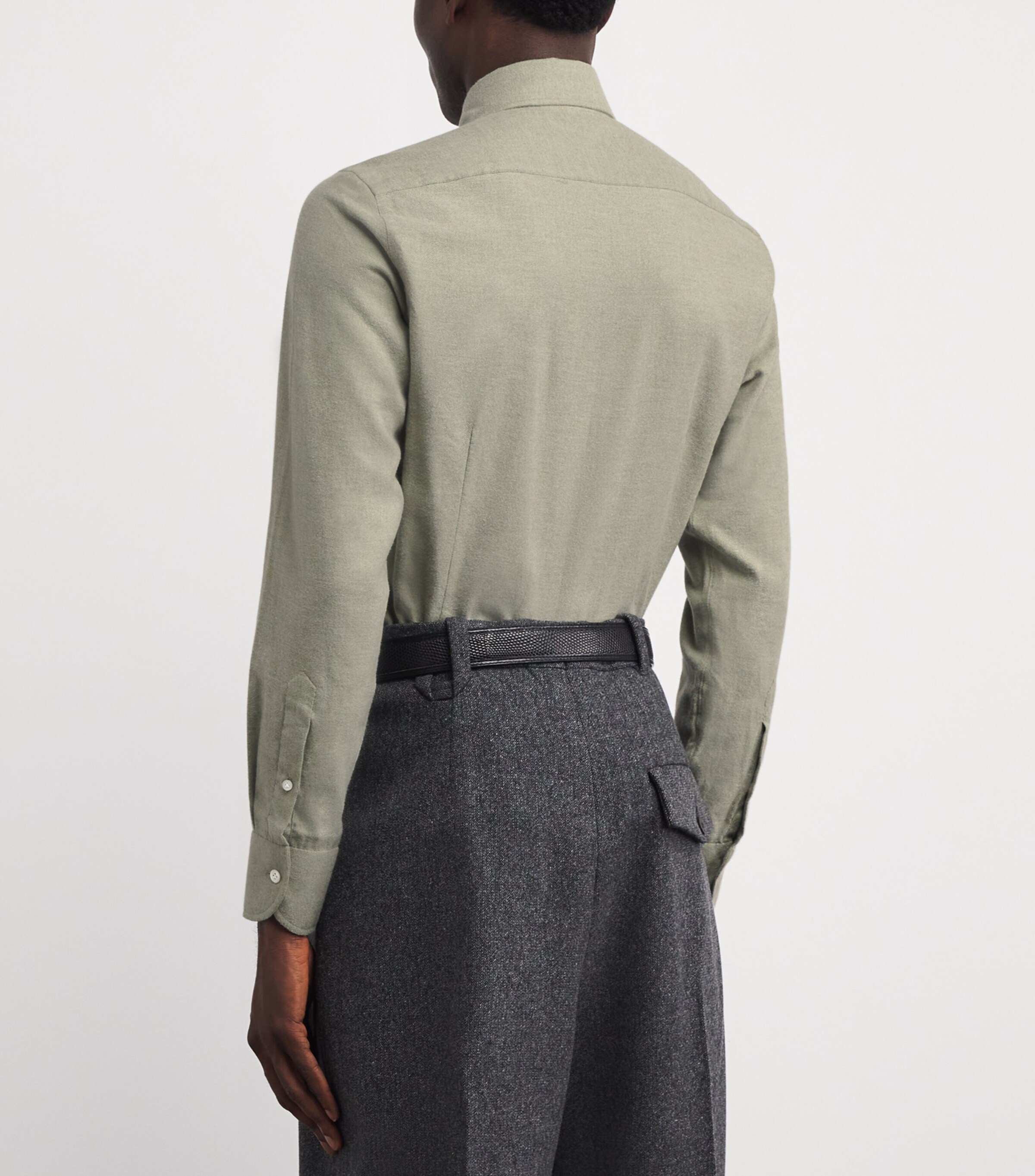 Cotton-Cashmere Shirt GREEN Image 4