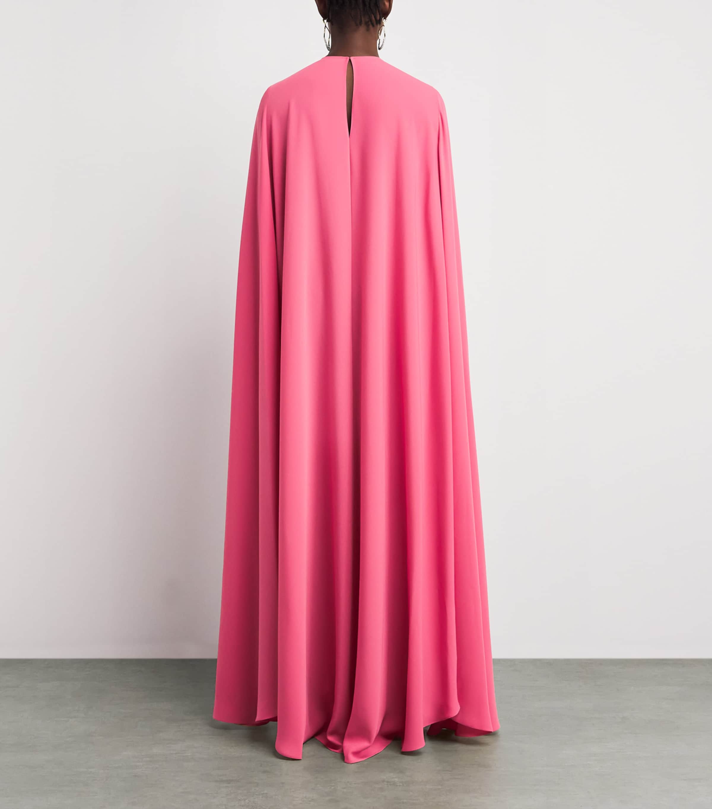Zuhair Murad Womens Cady Embellished Cape Gown Pink Flambe Image 4