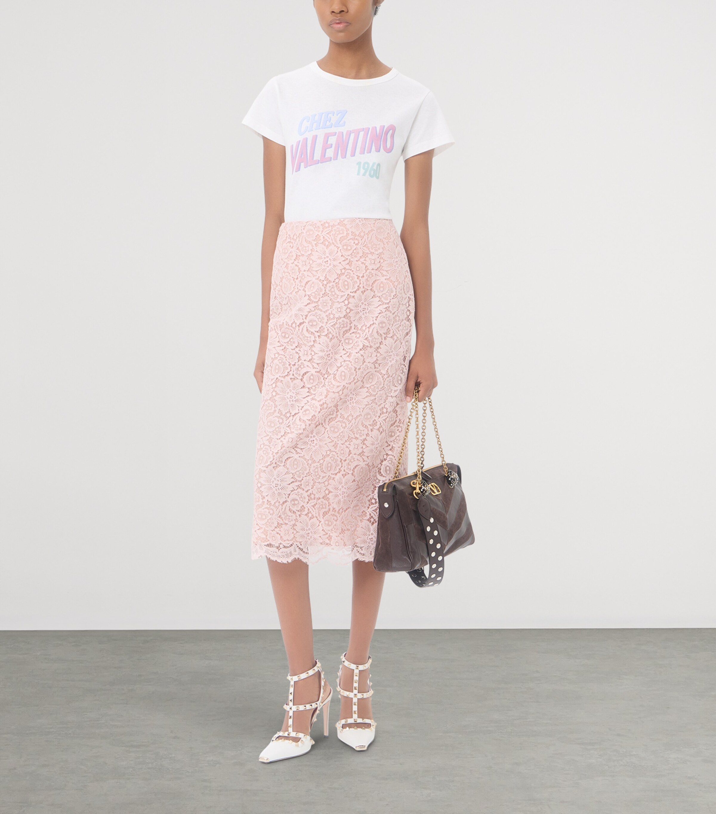 Valentino Womens Lace Midi Skirt Image 2