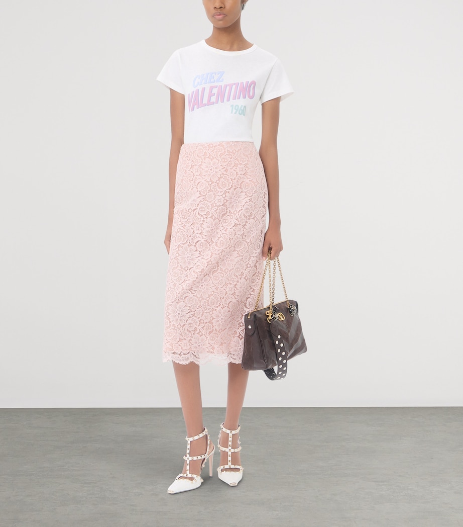 Valentino Womens Lace Midi Skirt Image 2