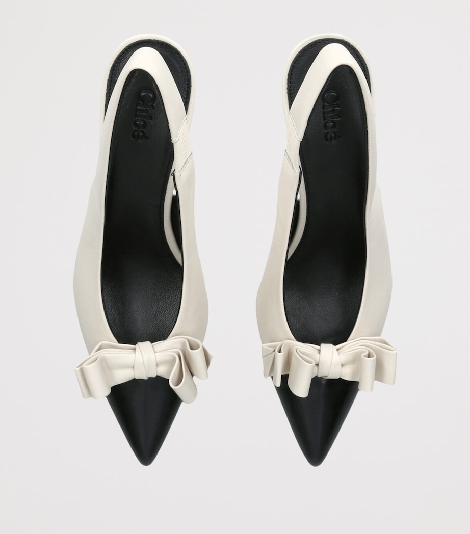 Leather Alba Slingback Heels 80 WHITE Image 4