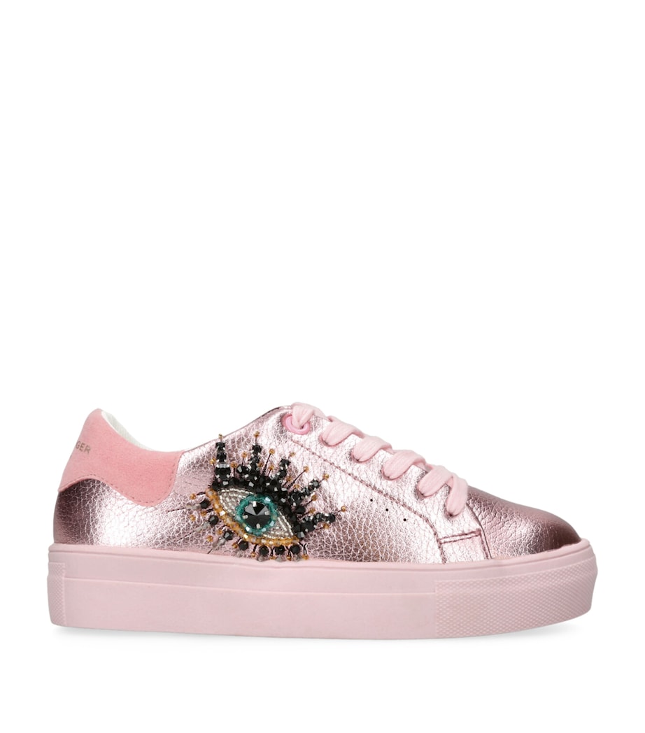 Kurt Geiger London Leather Mini Laney Eye Sneakers Pink Image 3