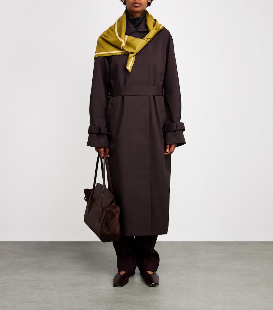 Silk Logo Stole Scarf LIME GREEN Image 4