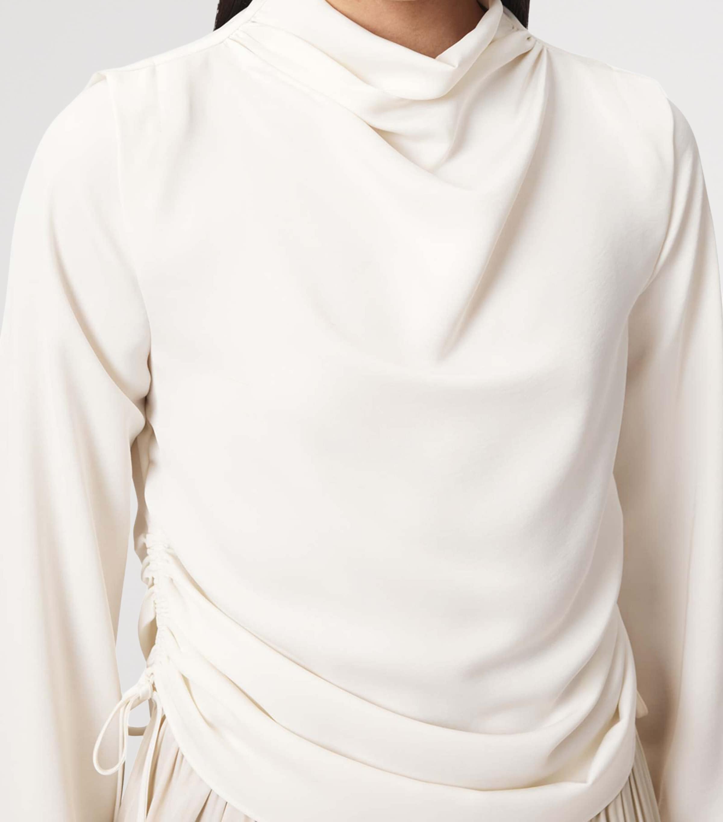 AllSaints Womens Long-Sleeve Leslie Top Antique White Image 5
