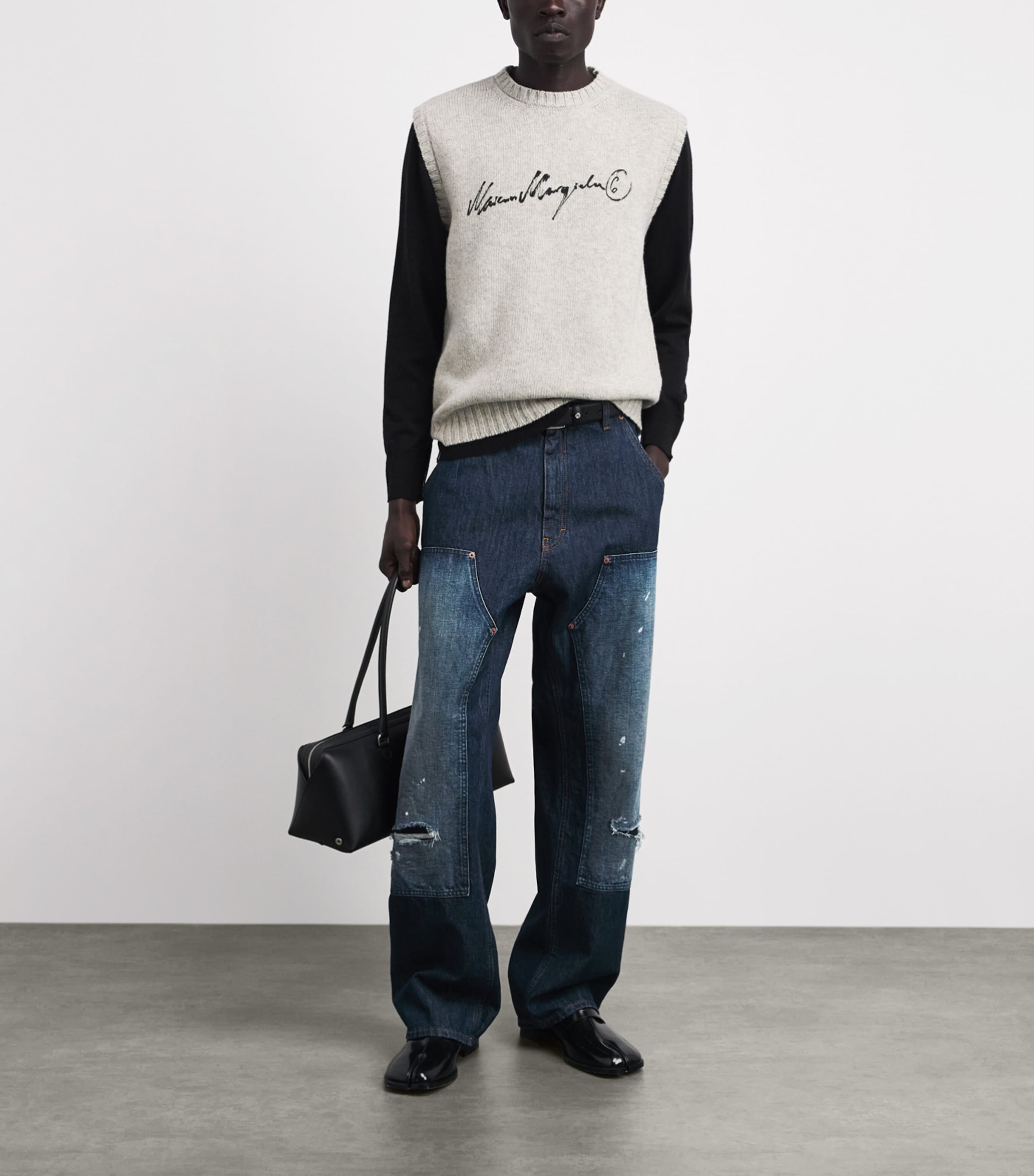 MM6 Maison Margiela Mens Distressed Straight Jeans Blue Image 2