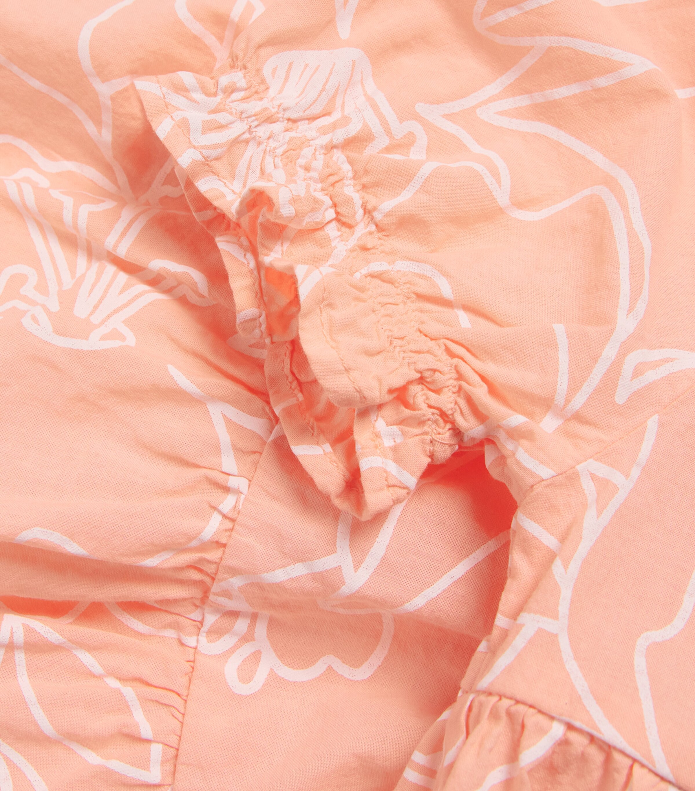 Il Gufo Cotton Floral Dress (6-18 Months) Apricot Image 3