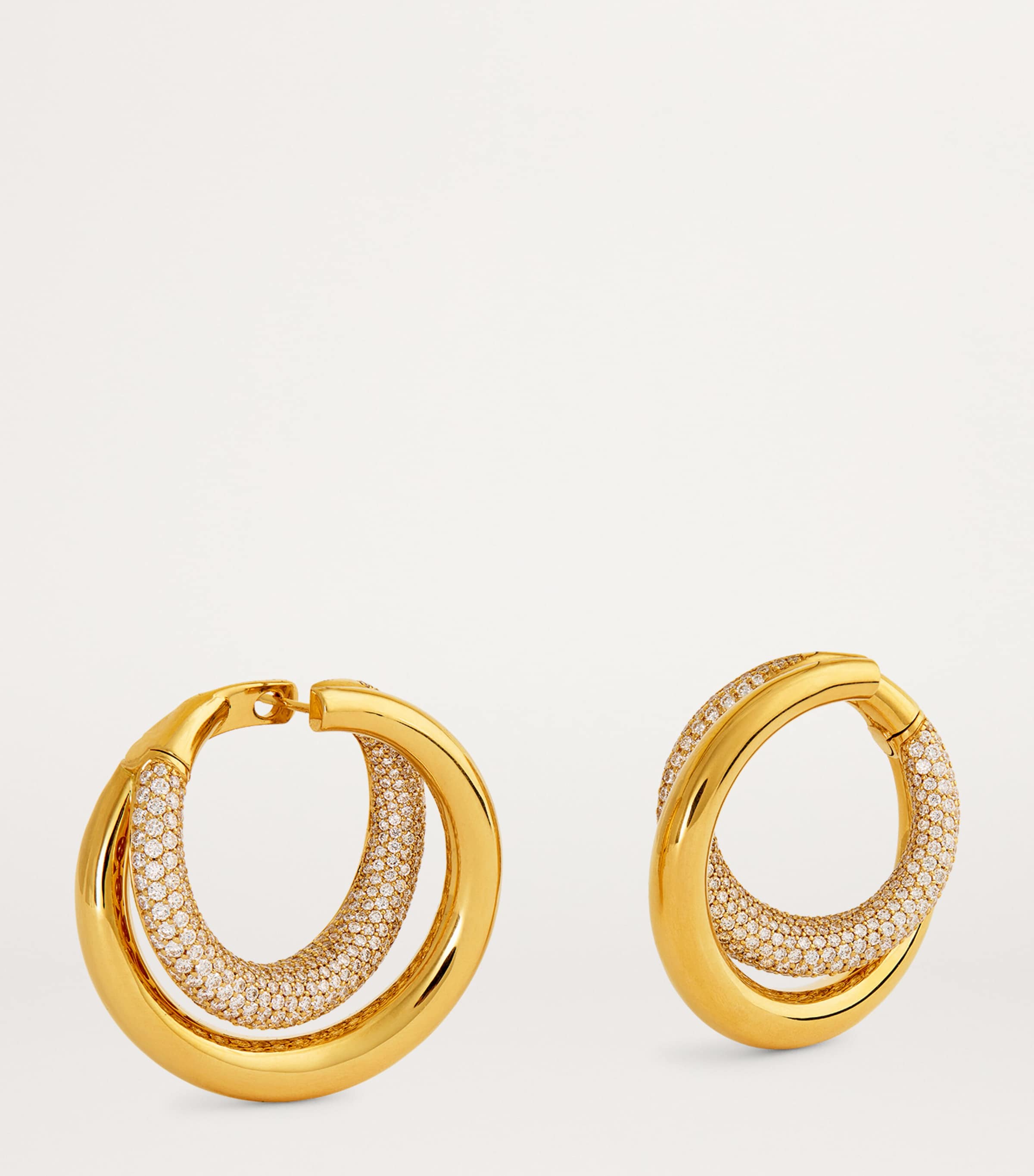 Engelbert Big Yellow Gold and Diamond Infinity Loop Earrings Yellow Gold Image 3