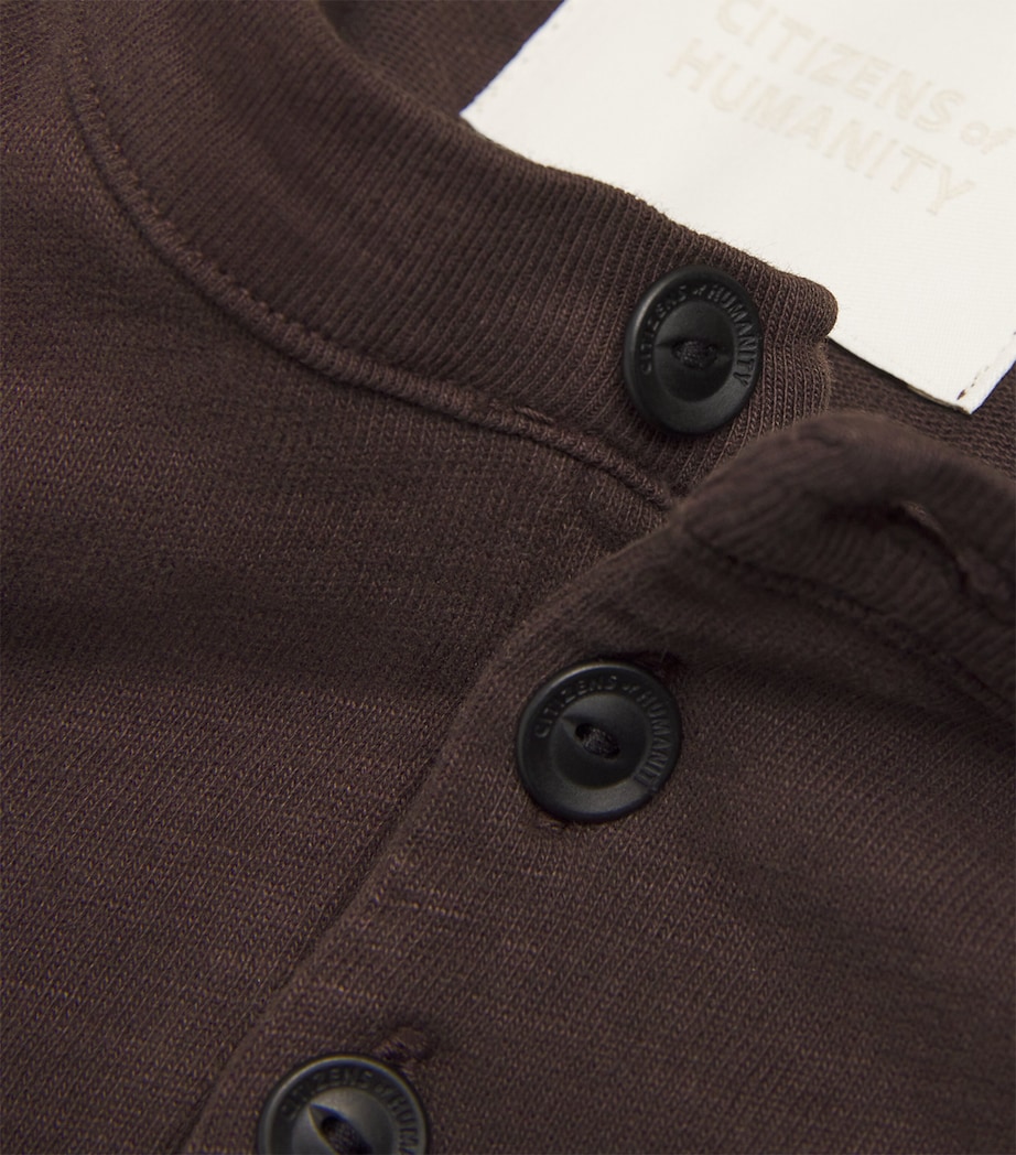 Citizens of Humanity Mens Cotton Henley T-Shirt Barrister (dk Brown) Image 5