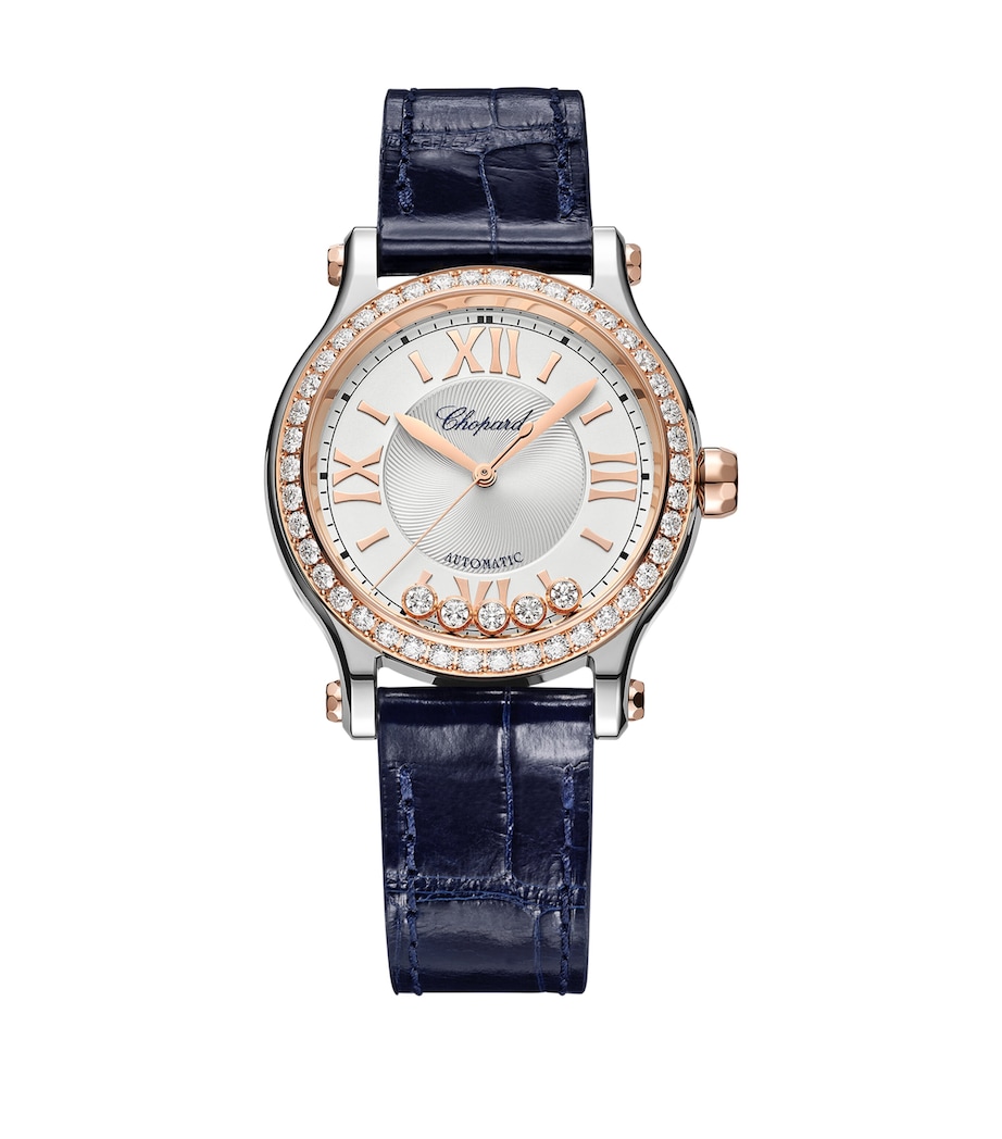 Rose Gold, Stainless Steel and Diamond Happy Sport Automatic Watch 33mm ROSE GOLD/STAINLESS Image 1