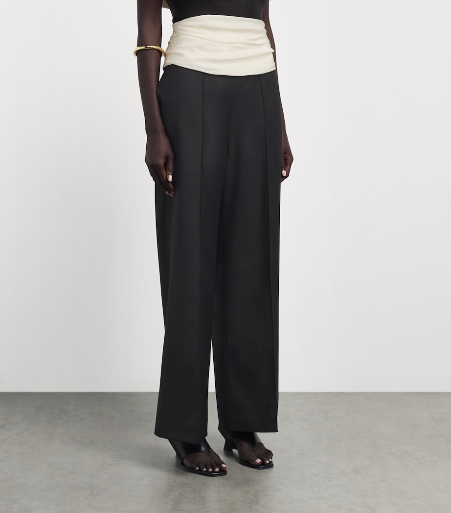 Voranida Womens Ruched-Detail Perrin Trousers Black Image 4