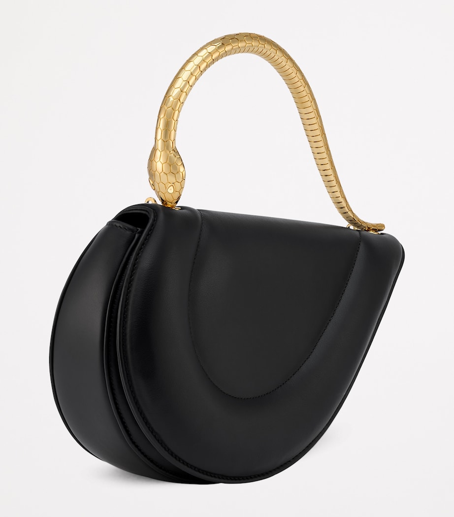 Bvlgari Leather Serpenti Cuore 1968 Top-Handle Bag Black Image 3