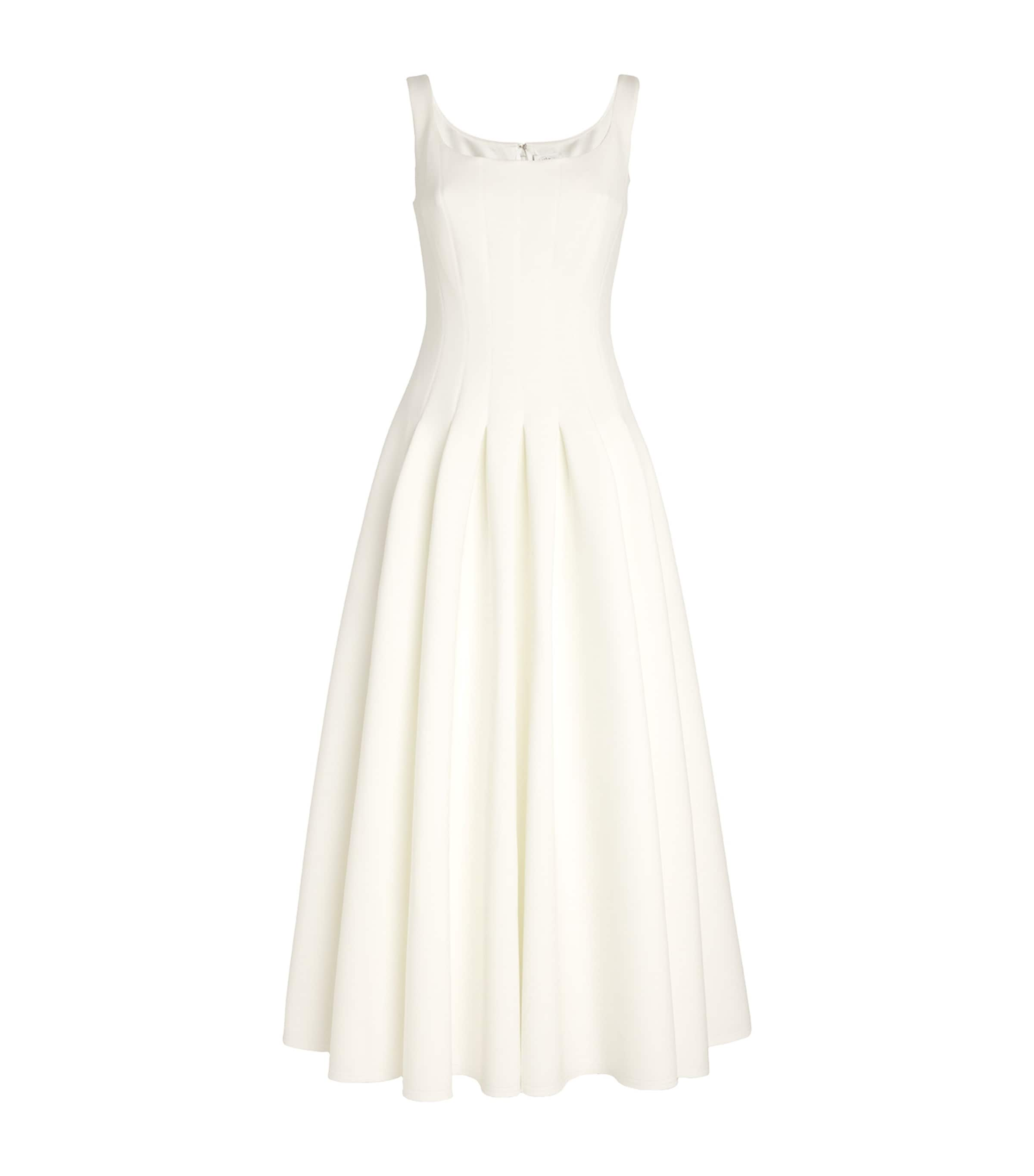 Shop Huishan Zhang Pleated Darla Dress In White