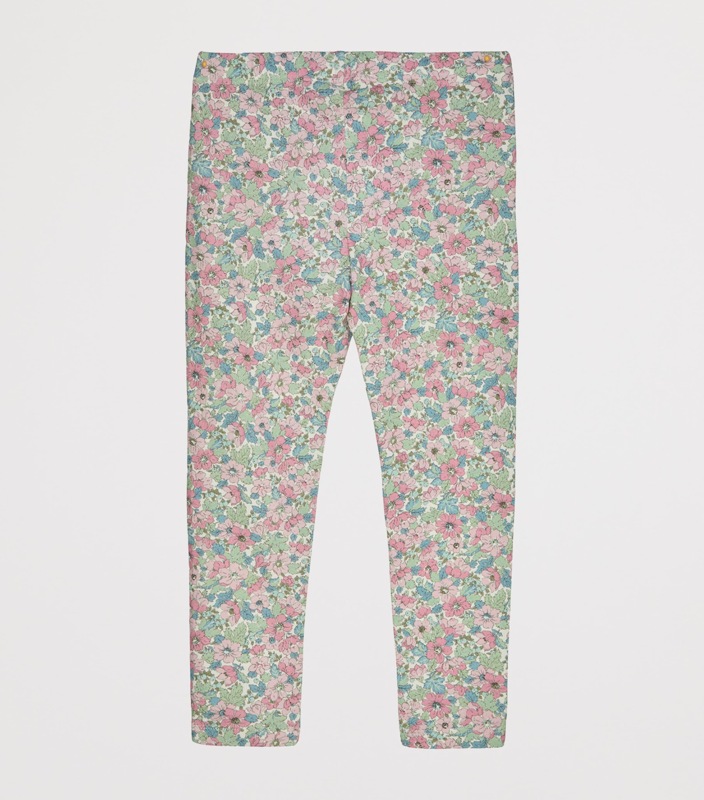 Cotton-Blend Liberty Print Leggings (6-11 Years) PINK DAHLIA Image 2
