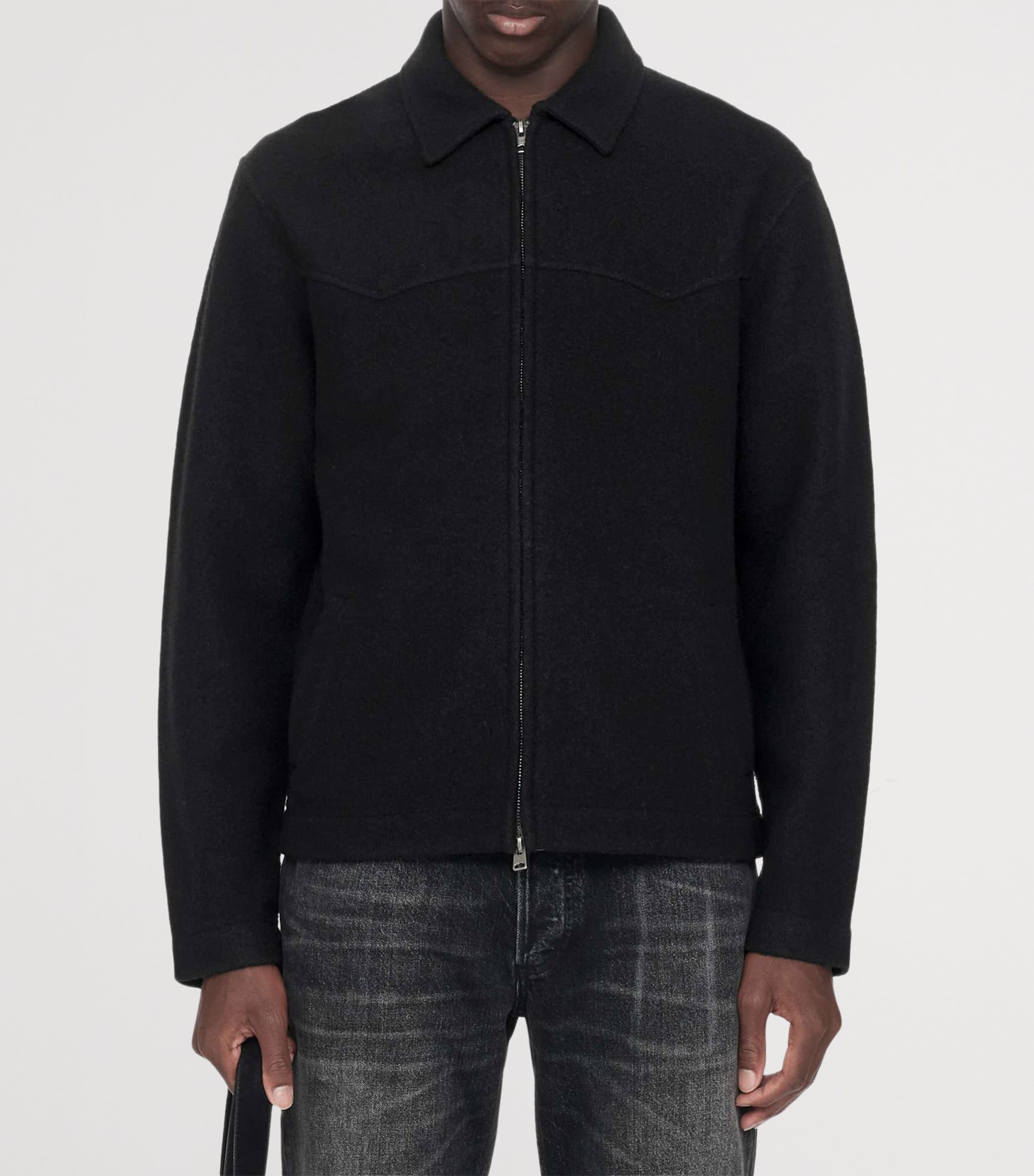 AllSaints Mens Wool Marko Jacket Black Image 3