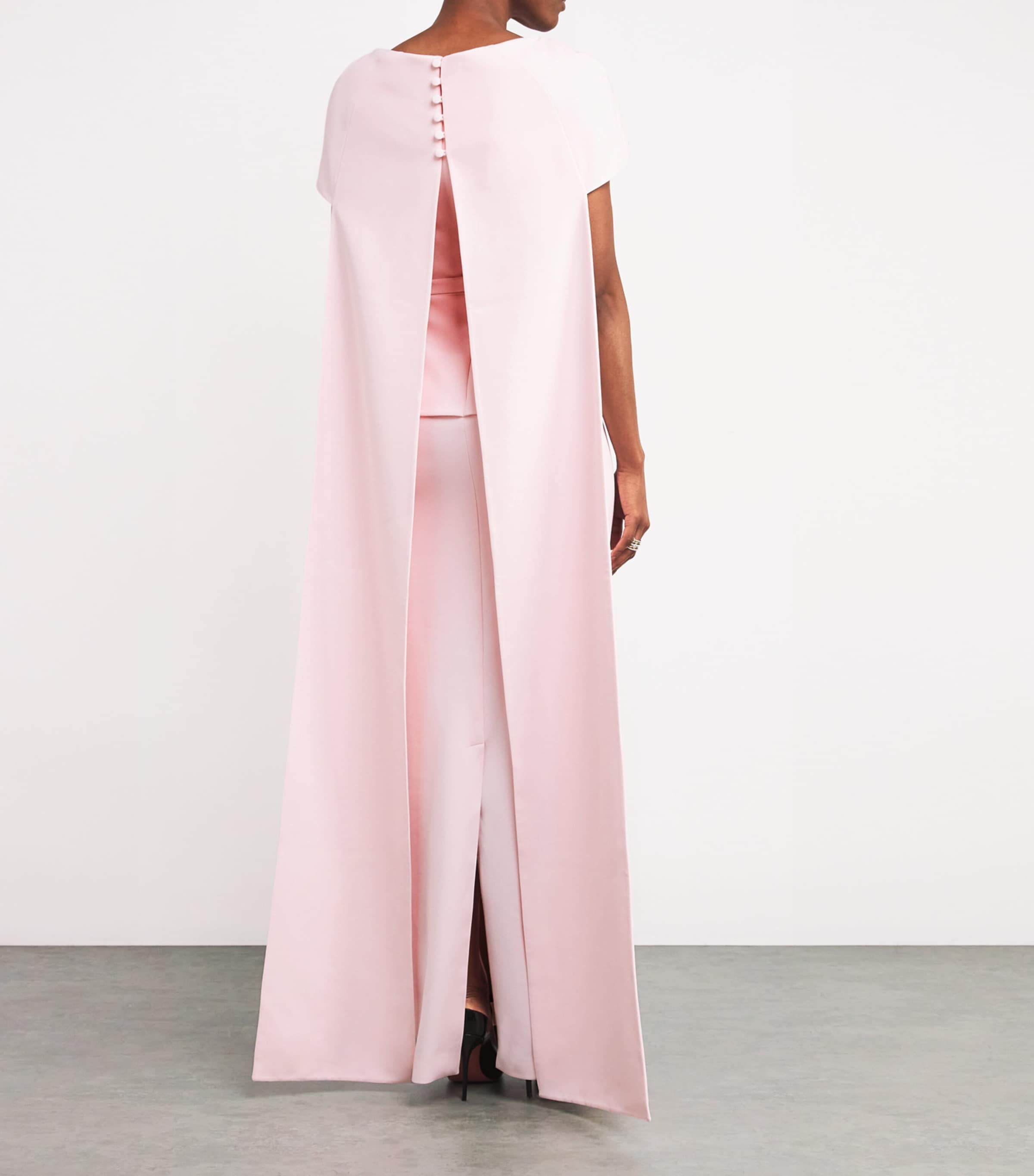 Safiyaa Pink Cape-Detail Erkin Maxi Dress | Harrods US