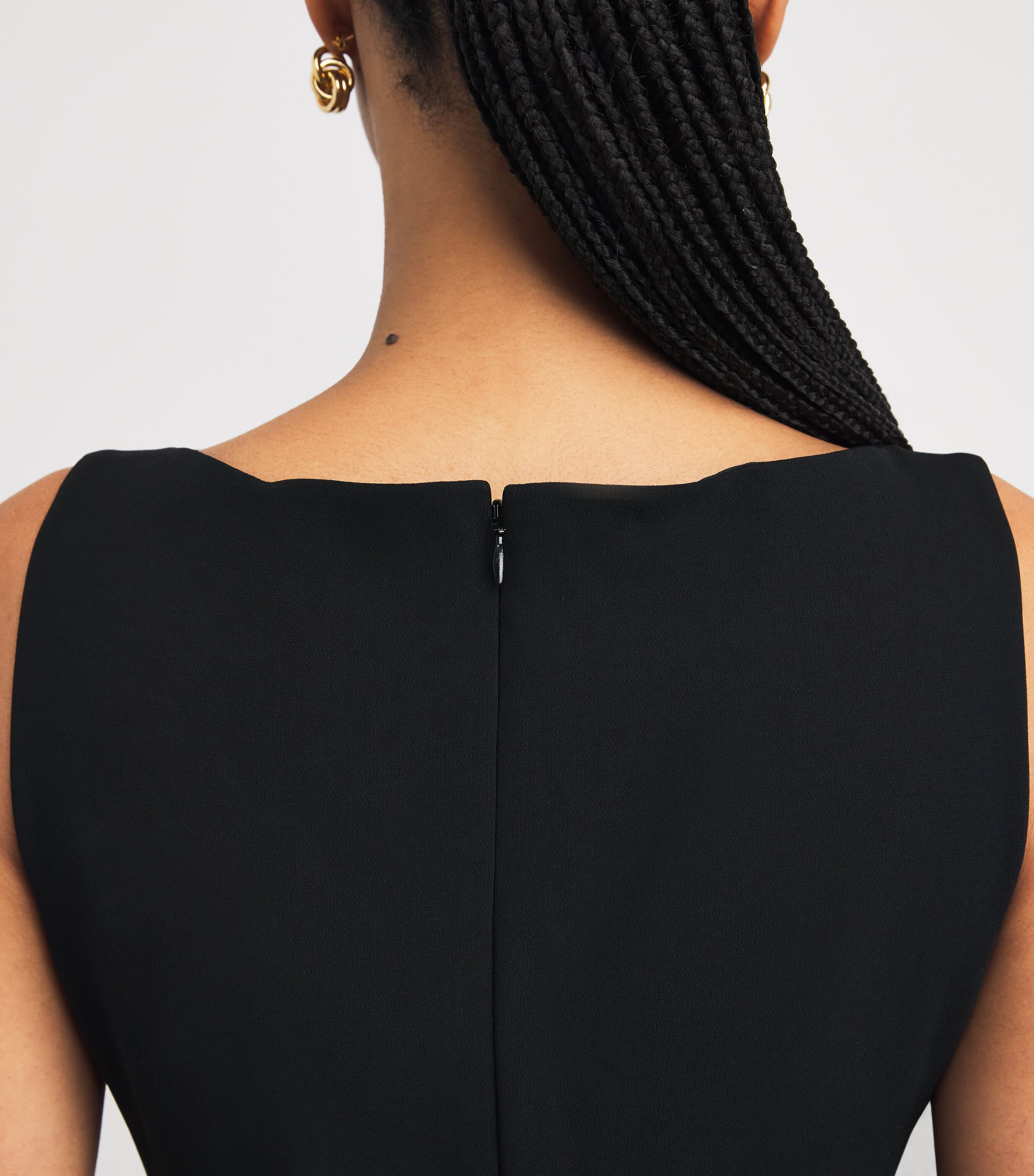 Admiral Crepe Midi Shift Dress 001 BLACK Image 6