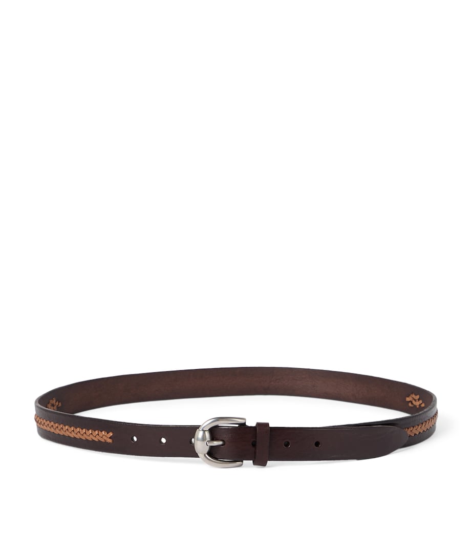 Leather Two-Tone Braided Belt CBV30 Image 1