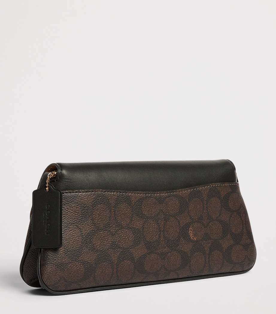 Coach Leather Jet Shoulder Bag Black Image 3