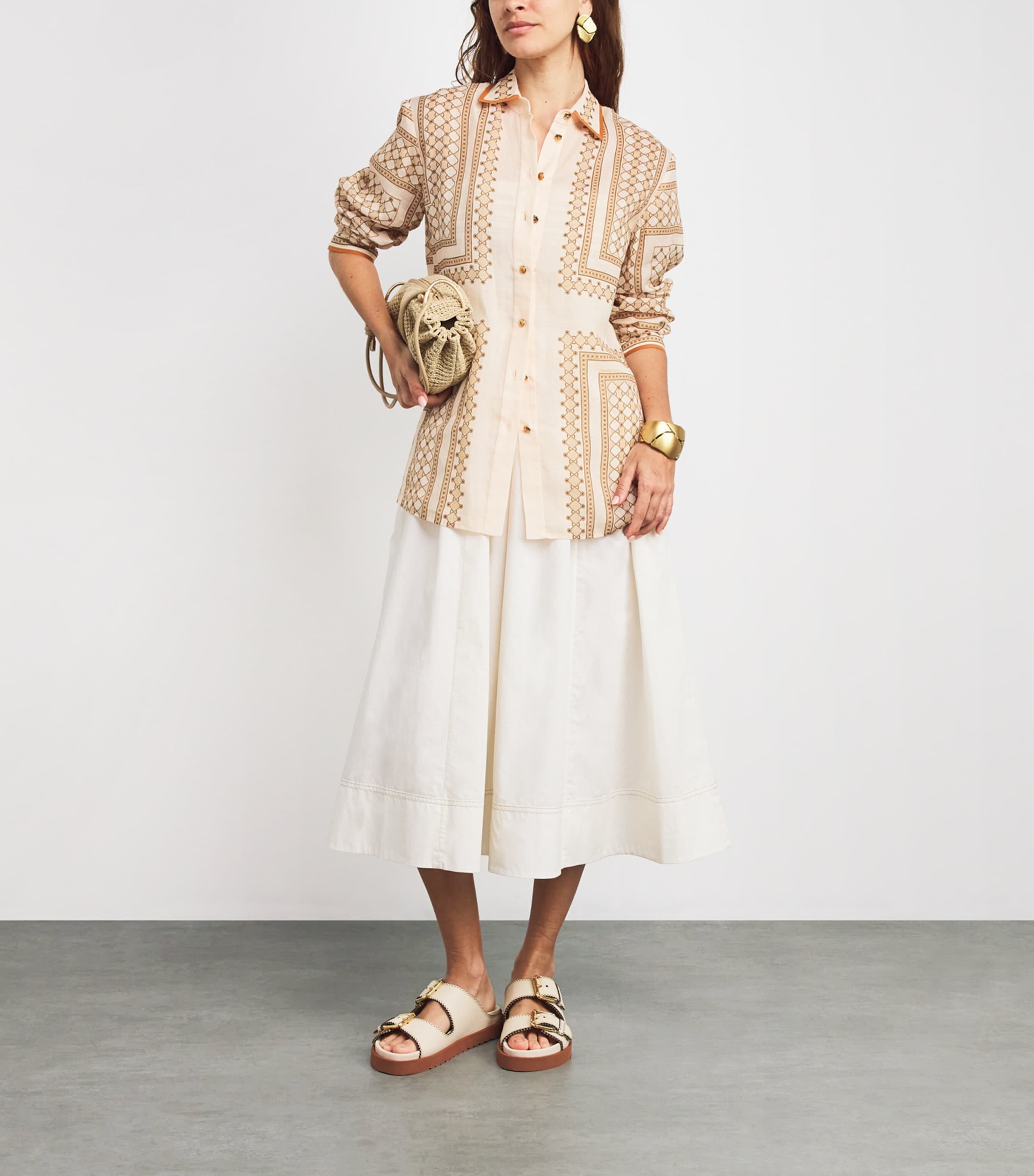 Ramie Printed Shirt CGPT/CREAM GEO PRINT Image 2