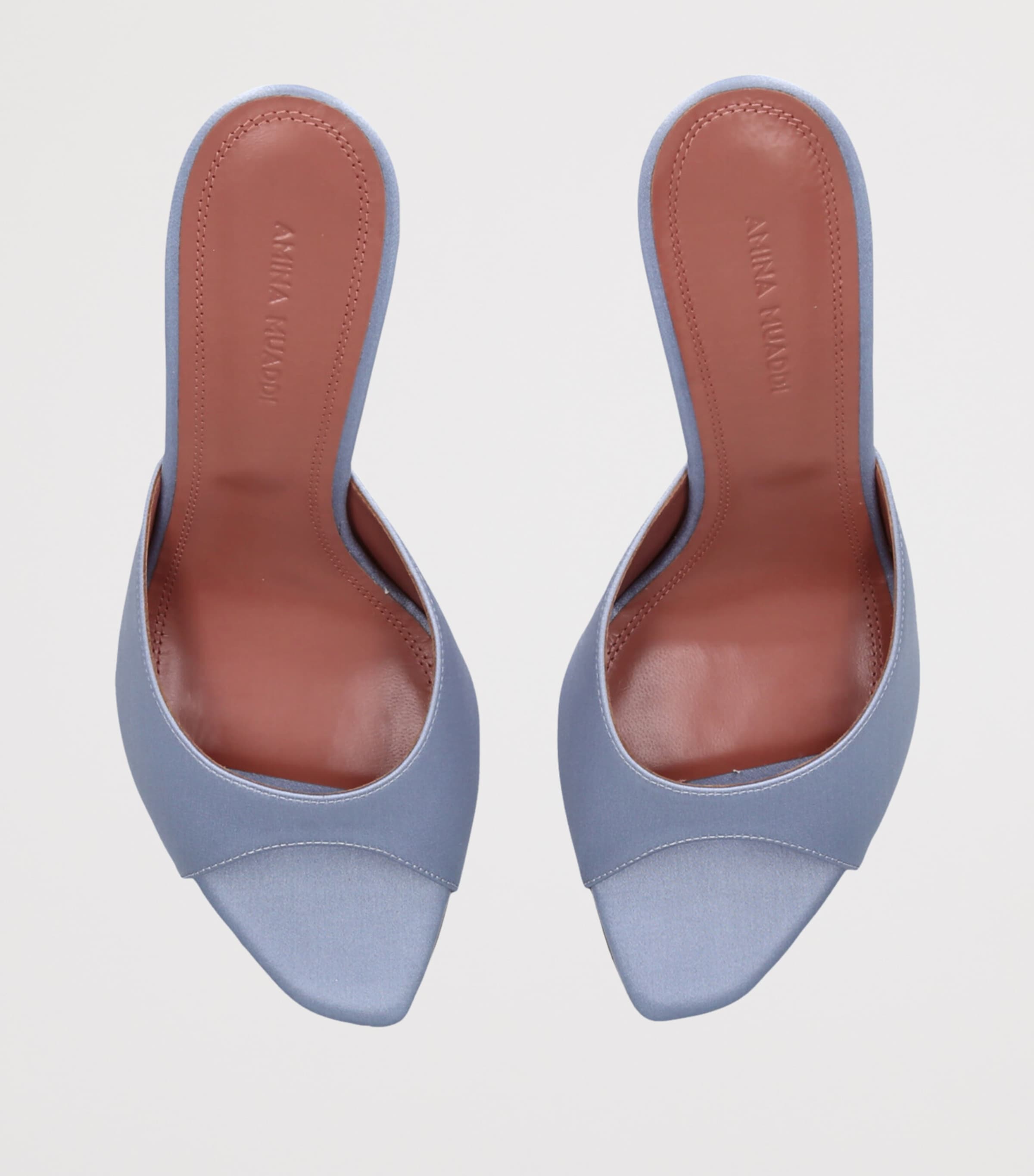 Amina Muaddi Satin Alexa Mules 95 Lilac Image 4