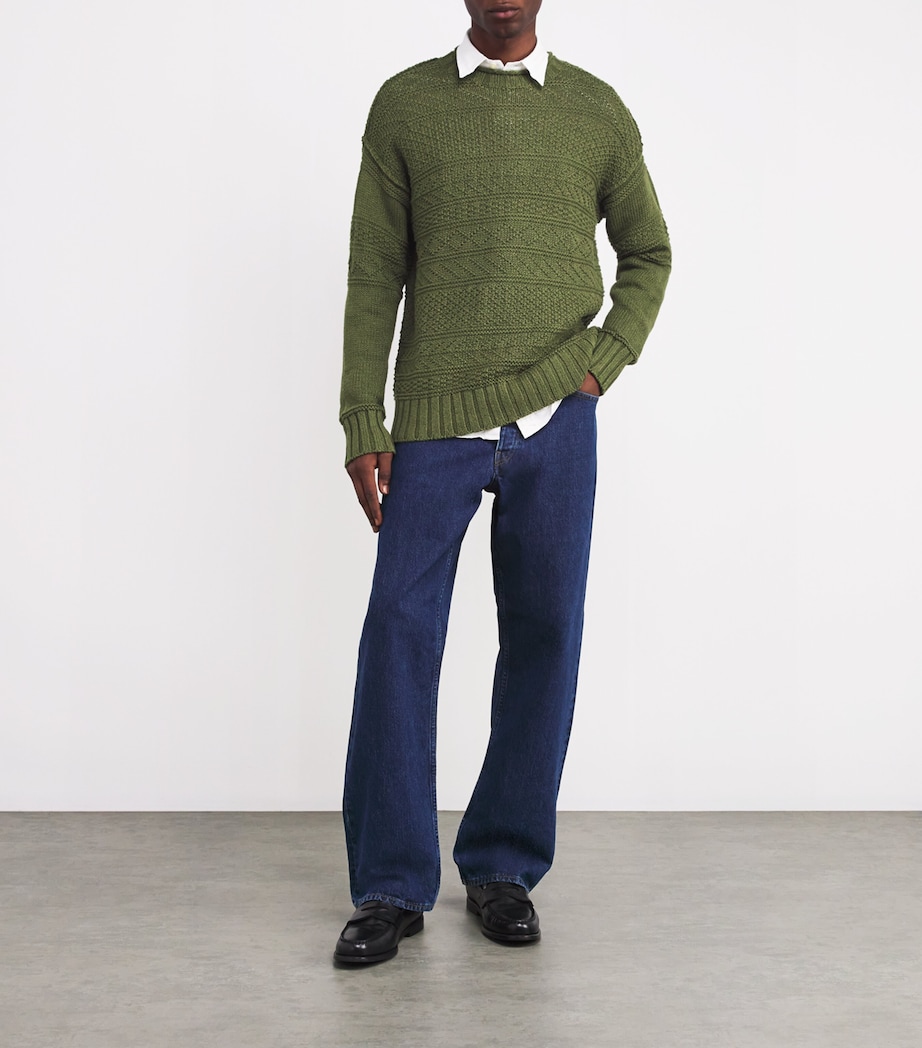 Polo Ralph Lauren Mens Linen-Cotton Sweater Olive Image 2