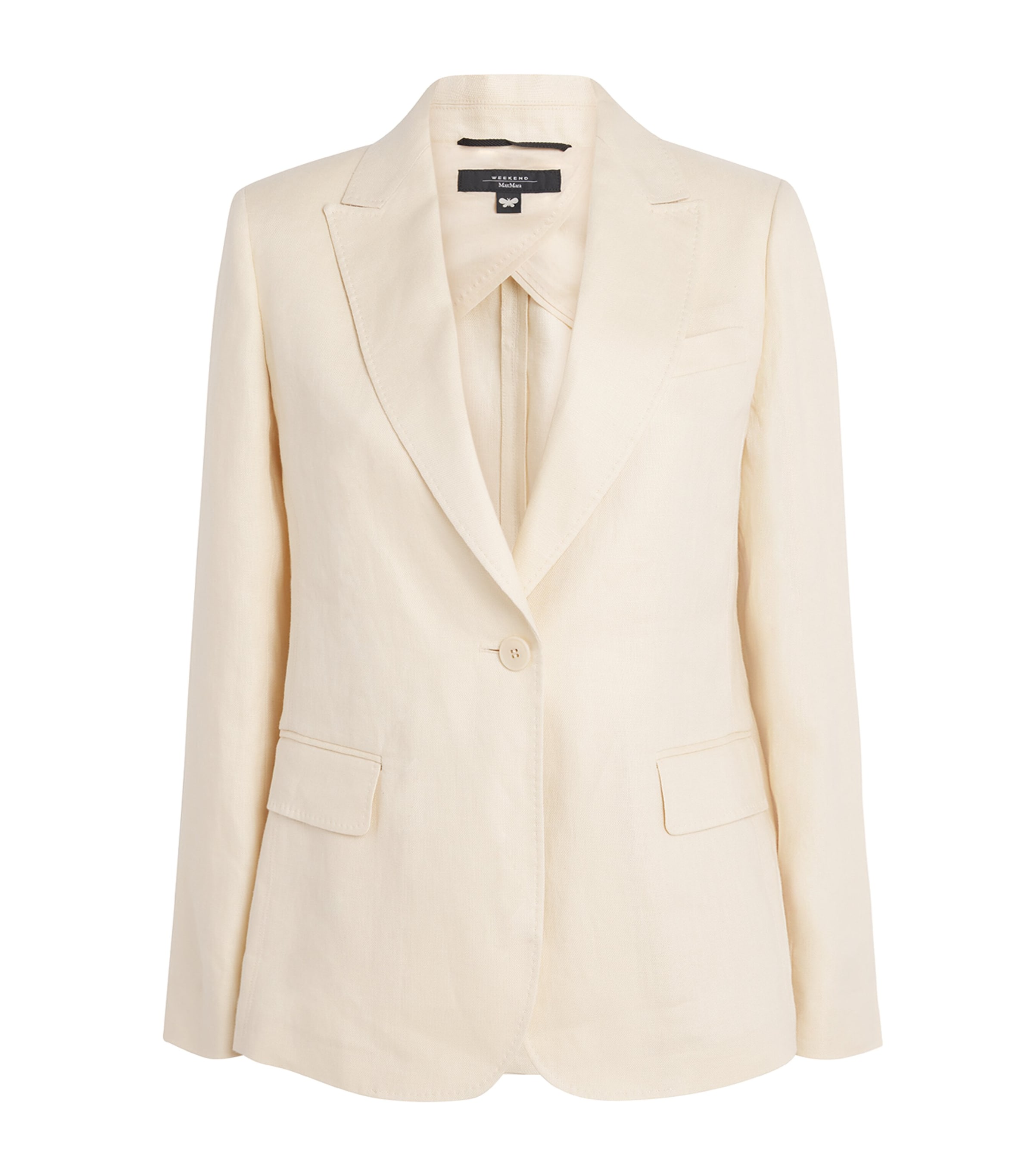 Weekend Max Mara Linen Single-breasted Blazer In White