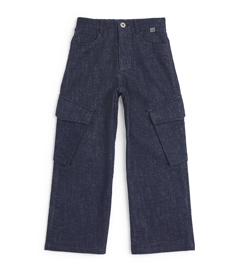 Cotton-Blend Cargo Trousers (2-14 Years) 495BLUE Image 1
