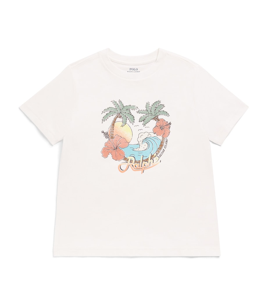 Ralph Lauren Kids Cotton Graphic T-Shirt (2-7 Years) White Image 1