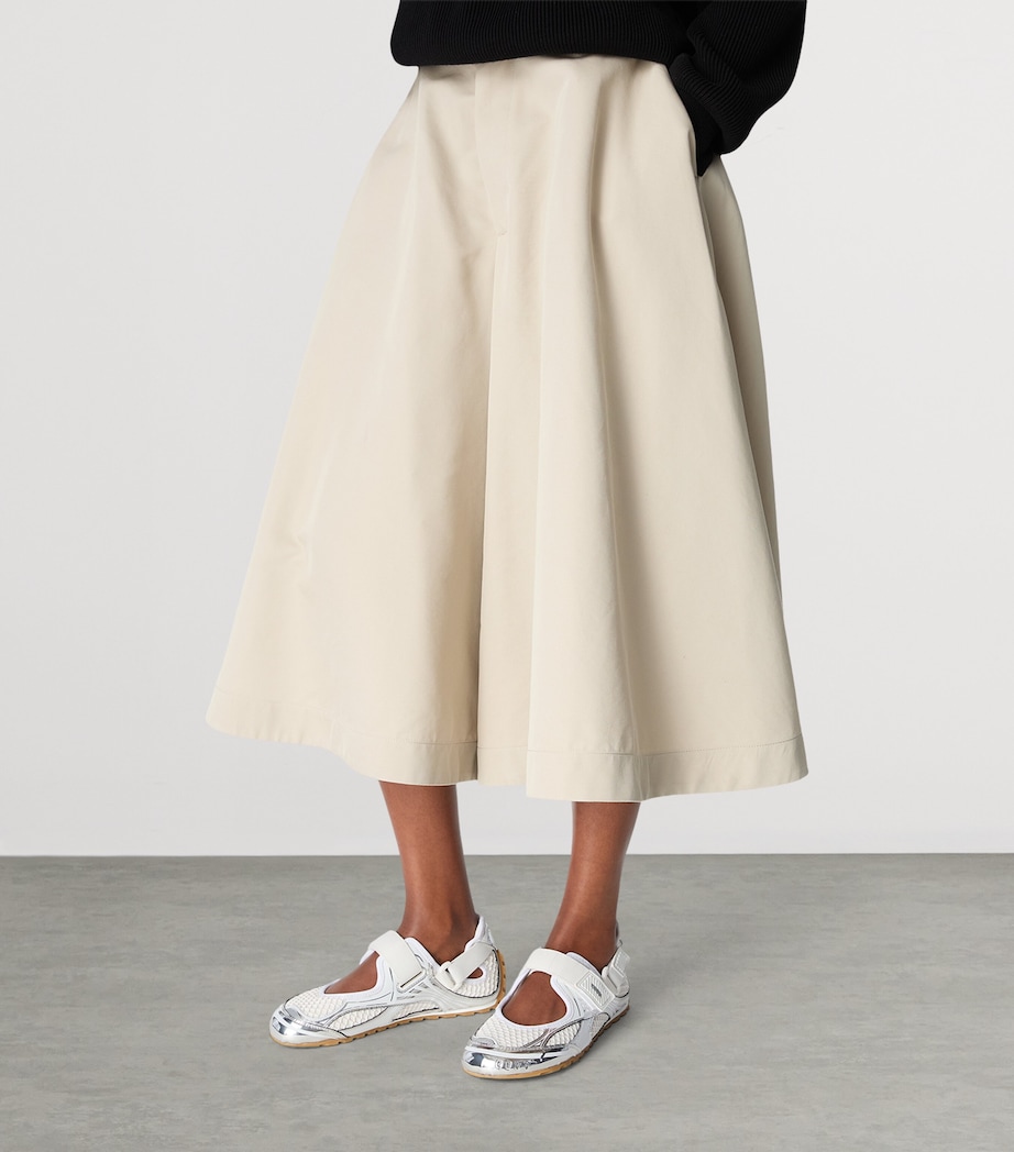 Fabric and Faux Leather Mary Jane Sneakers 1425 Image 2