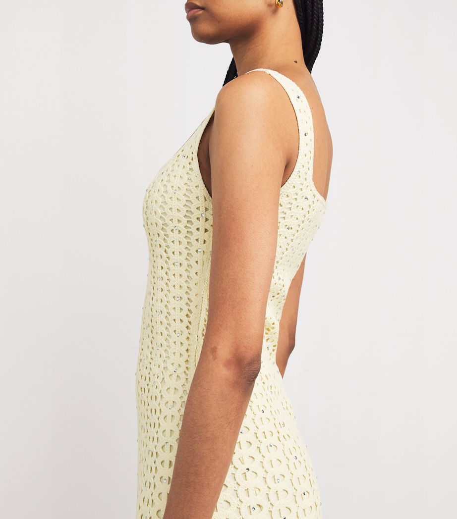 Crocheted Embellished Midi Dress YELLOW Image 4