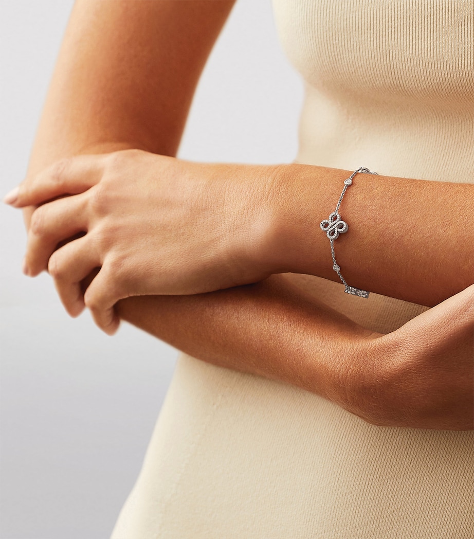 White Gold and Diamond Be Boodles Multi Charm Bracelet SILVER Image 2