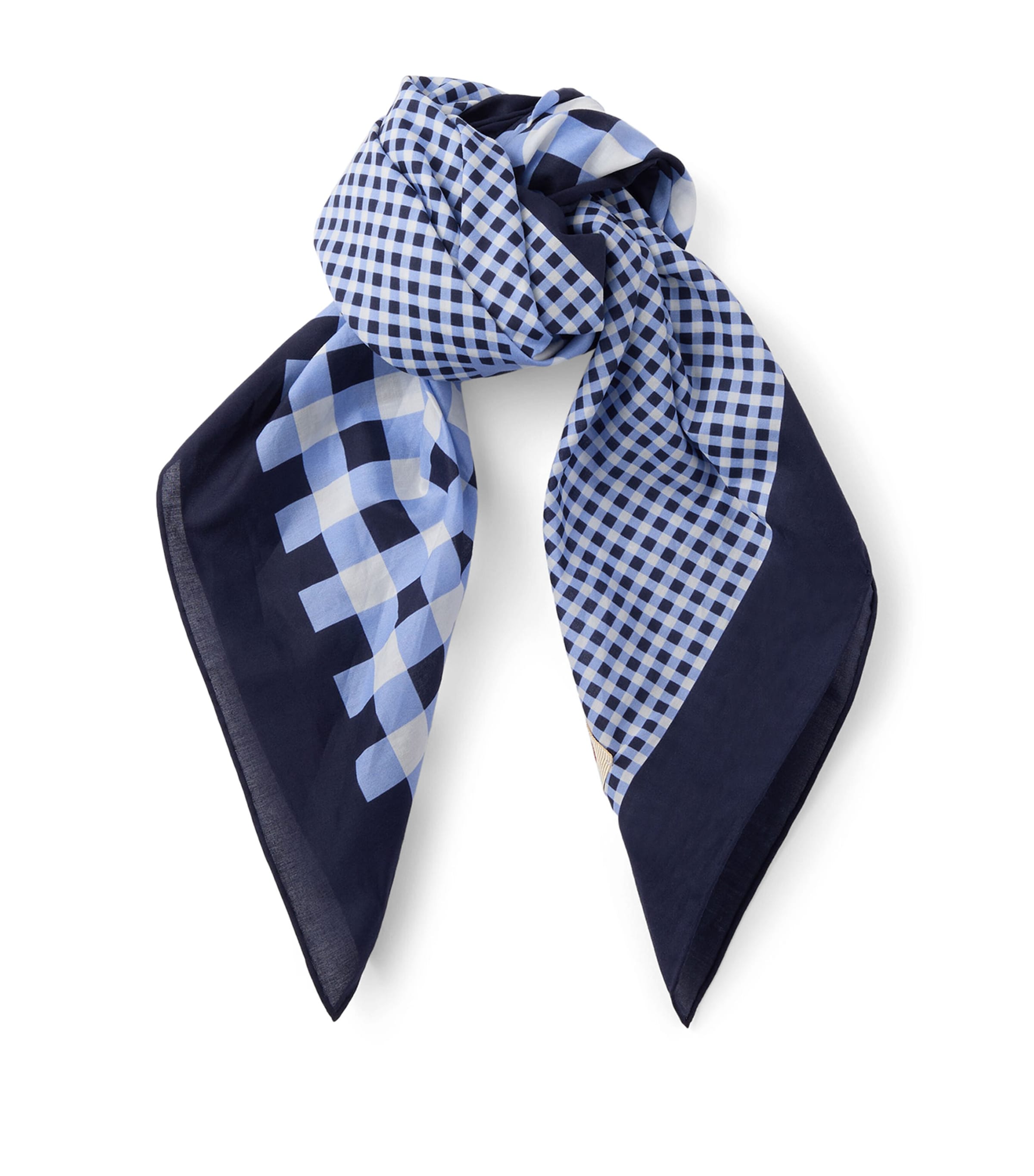 Jimmy Choo Cotton Gingham Sula Bandana Marine Mix Image 1