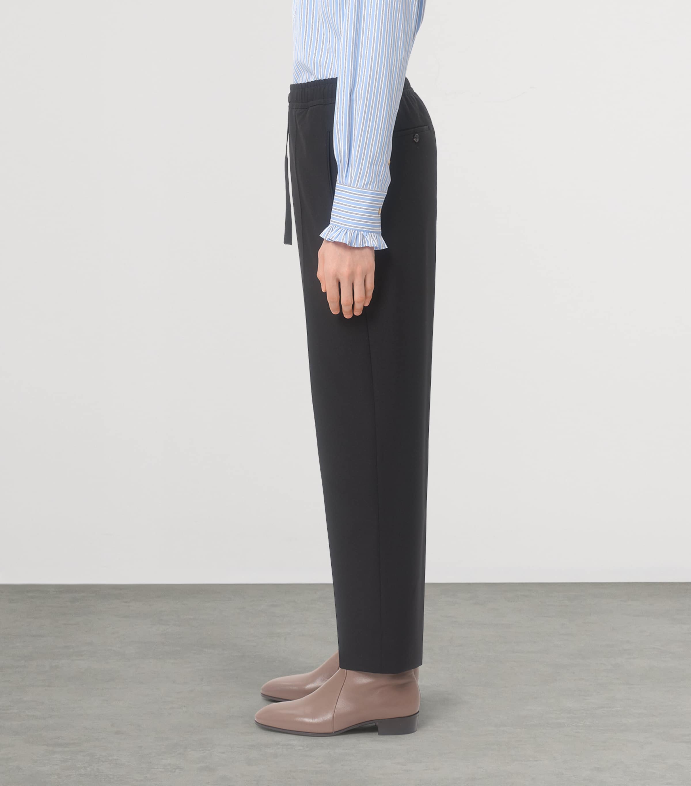 Virgin Wool Drawstring Trousers 0NO Image 3