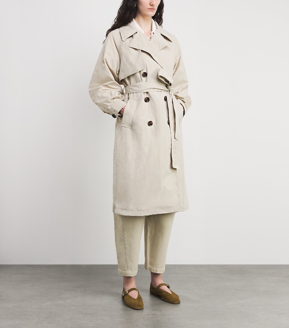 Barbour Womens Showerproof Layla Trench Coat Mist/dress Navy Tart Image 4