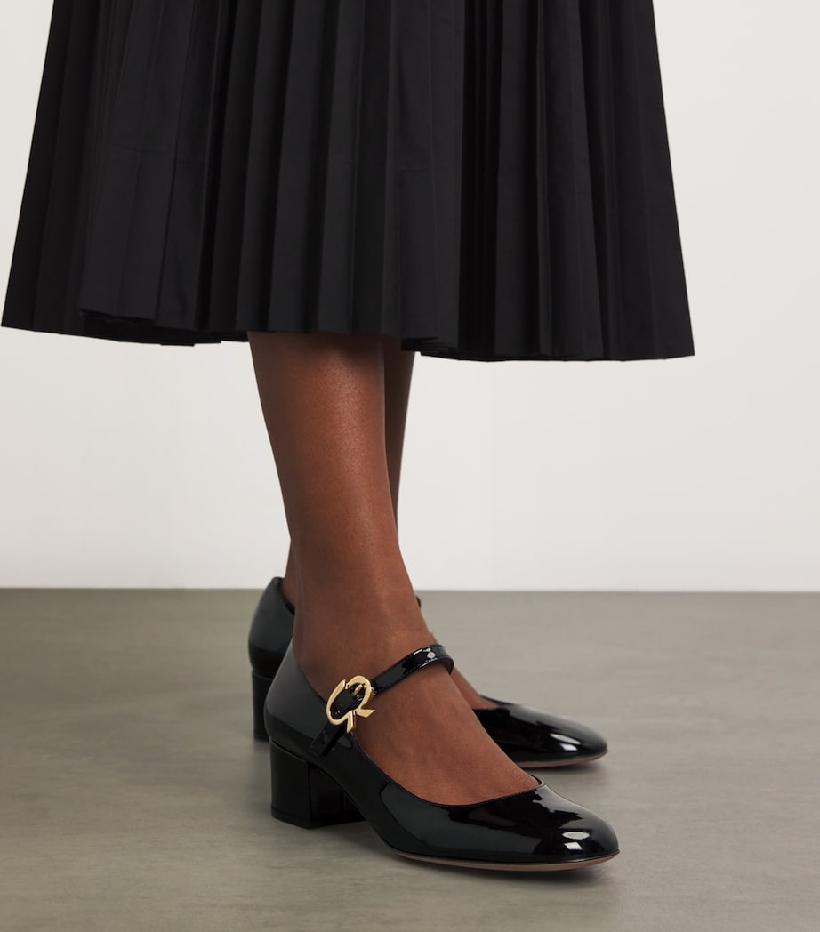 Leather Mary Jane Pumps 45 BLACK Image 2