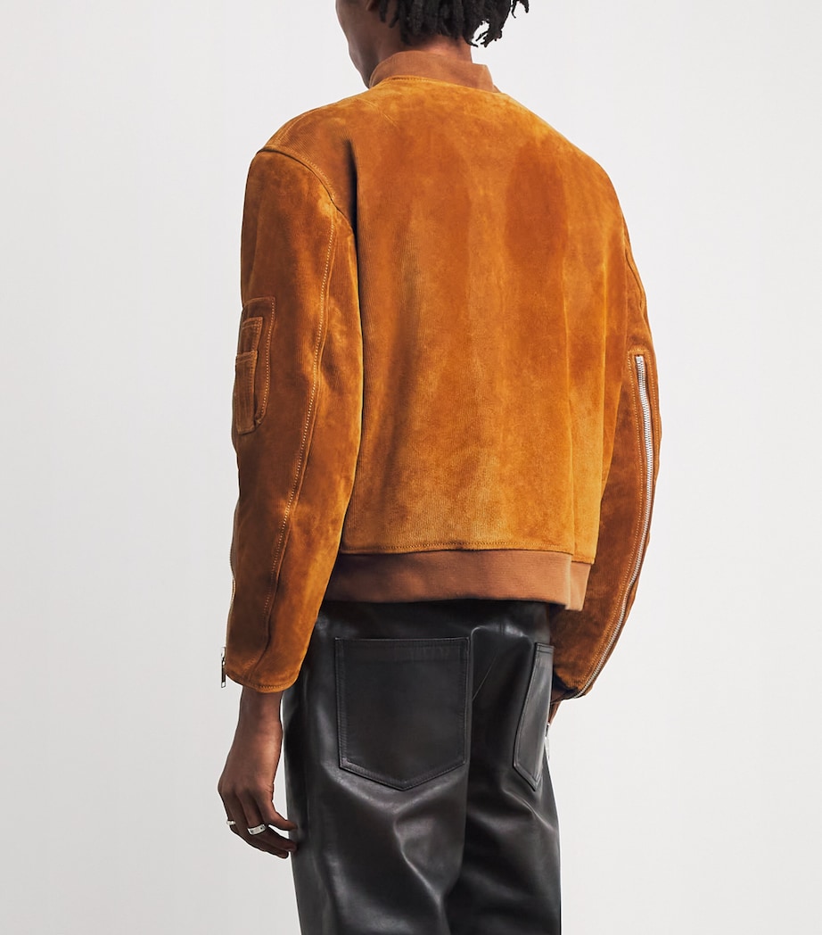 Suede Military Bomber Jacket CARAMEL Image 4