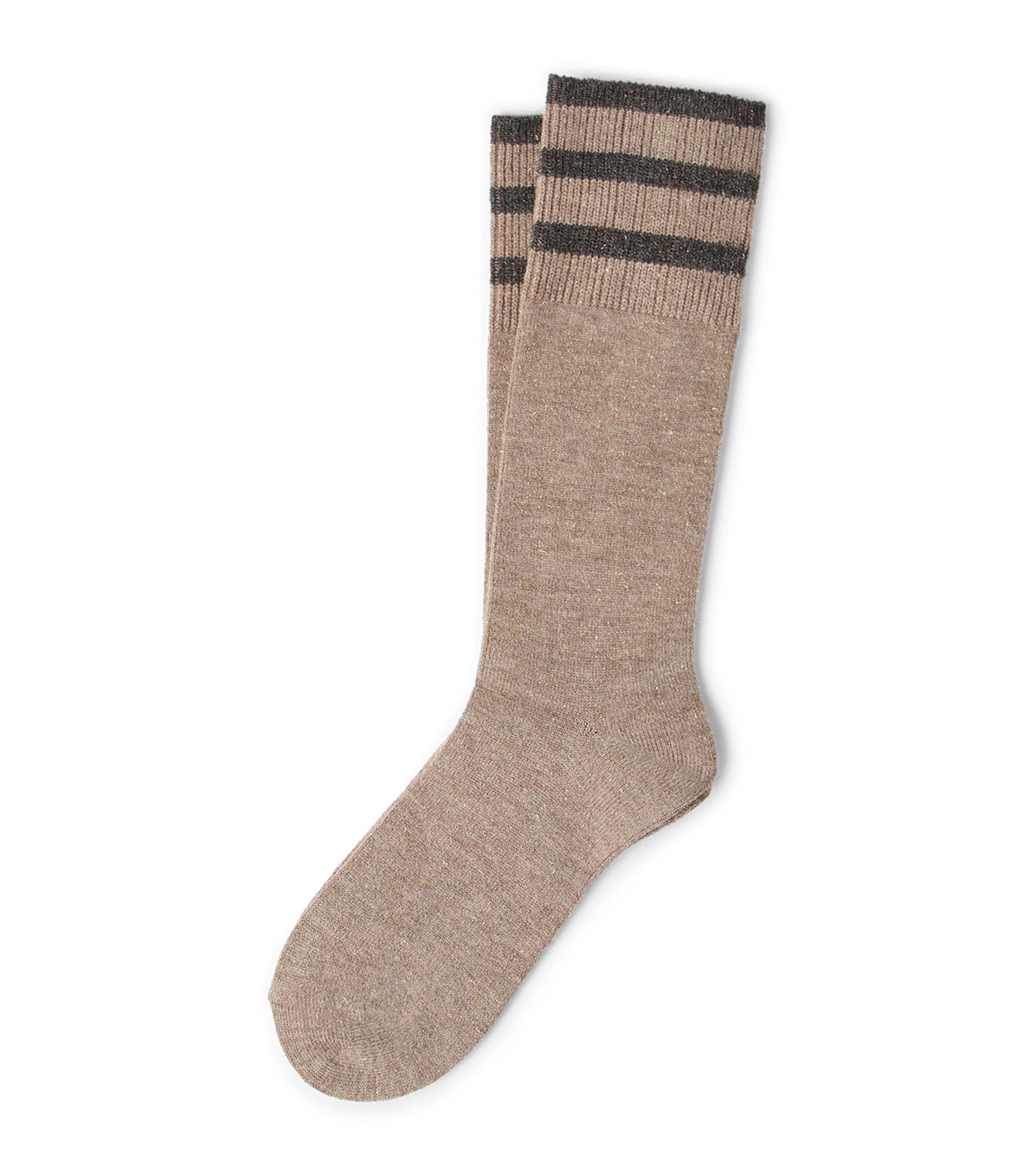 Brunello Cucinelli Womens Cashmere-Blend Sparkling Knit Socks Image 1