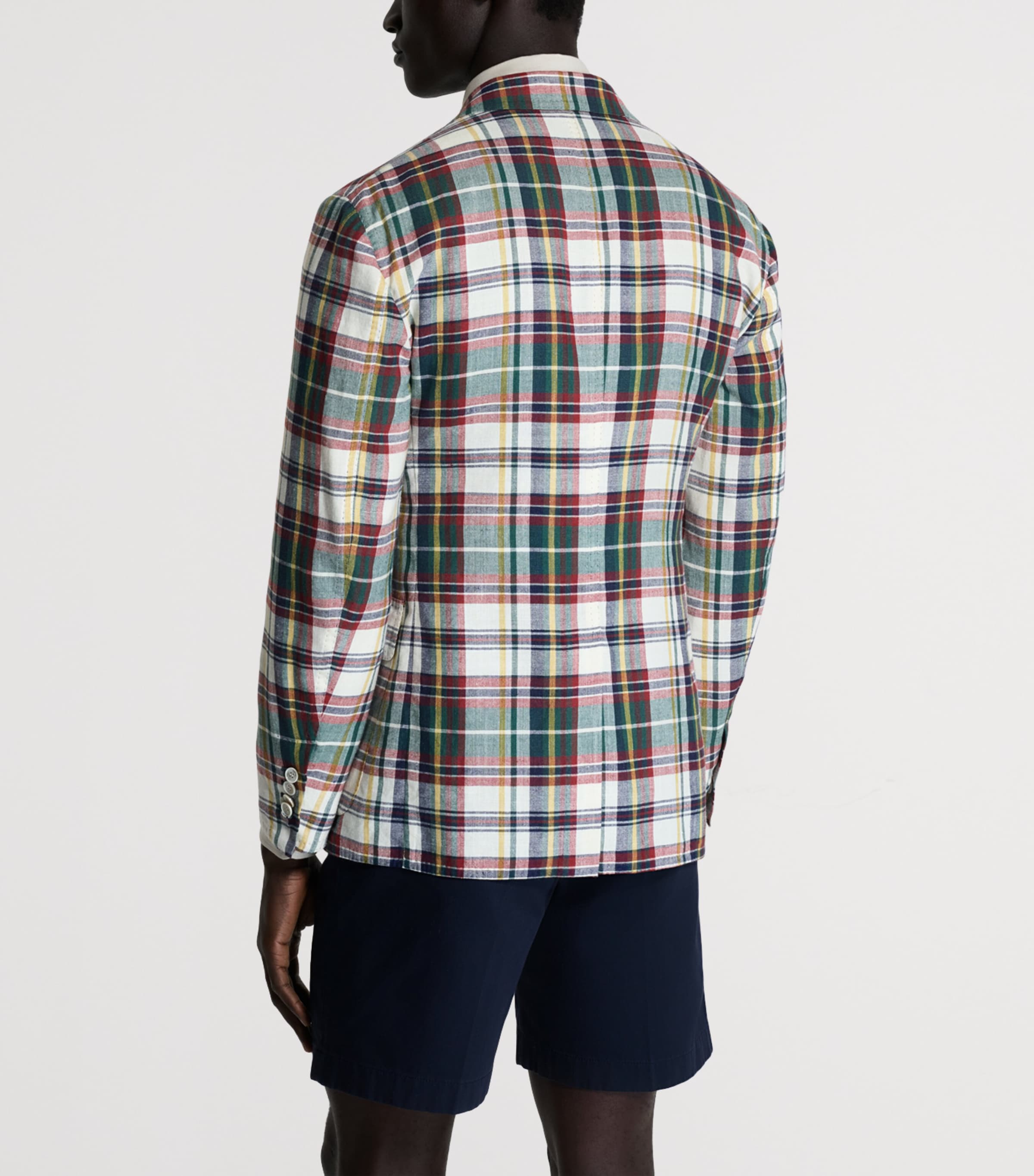 Dunhill Mens Madras Check Blazer Image 3