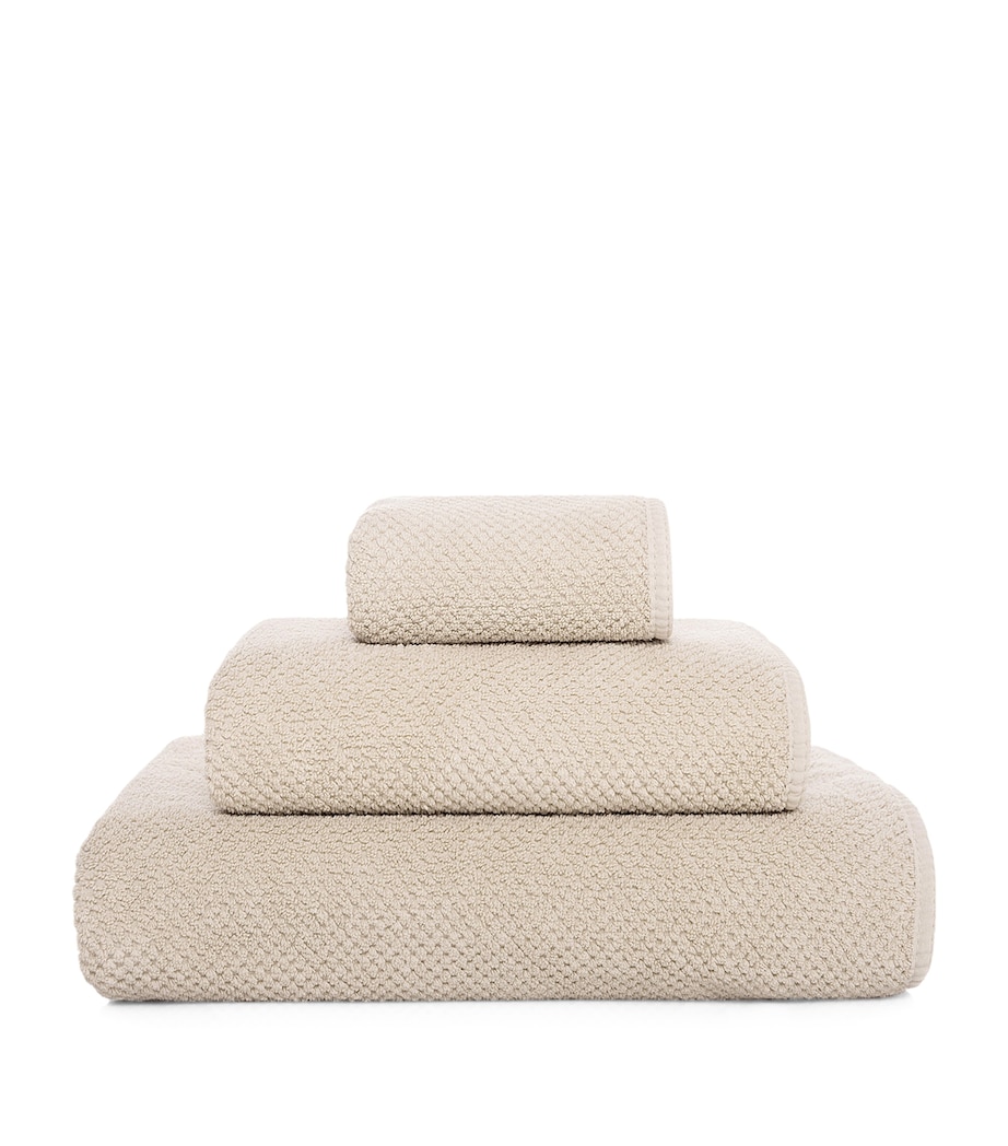 GRACCIOZA Bee Waffle Bath Sheet (90cm x 180cm) Fog Image 1