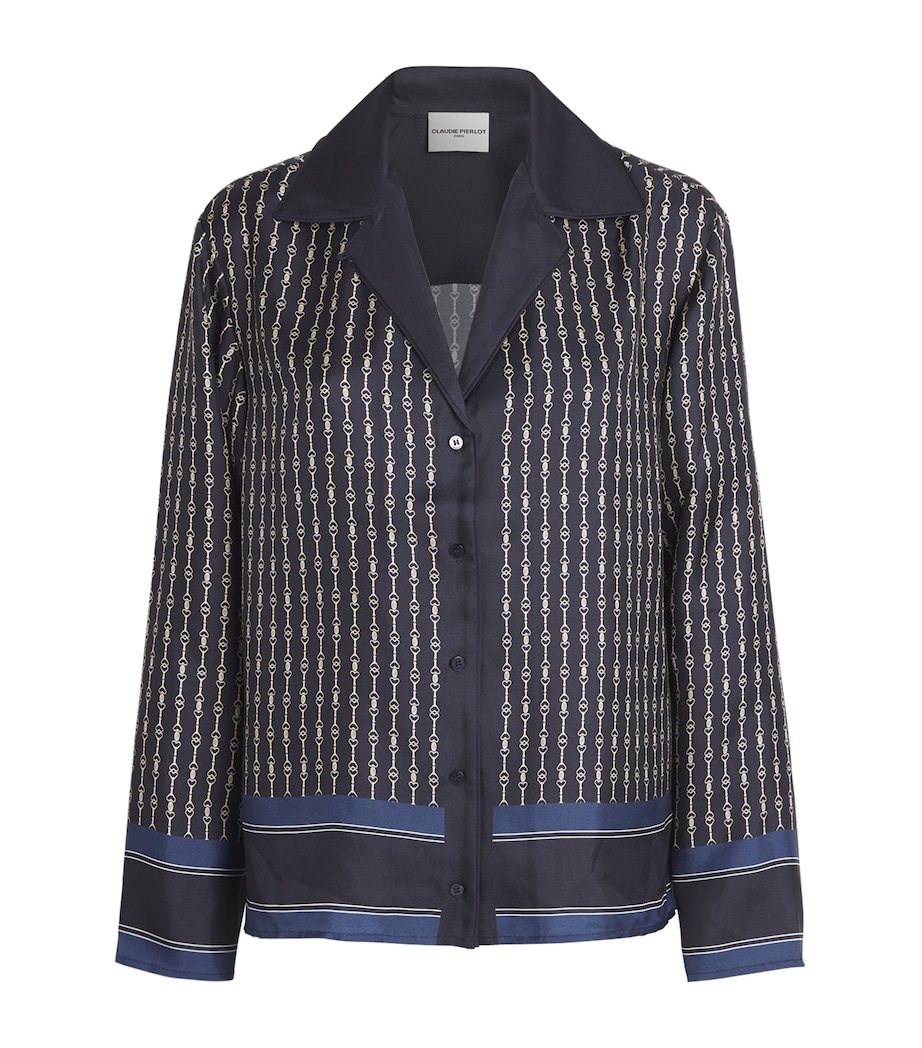 Silk Printed Colina Shirt DARK PRINT Image 1