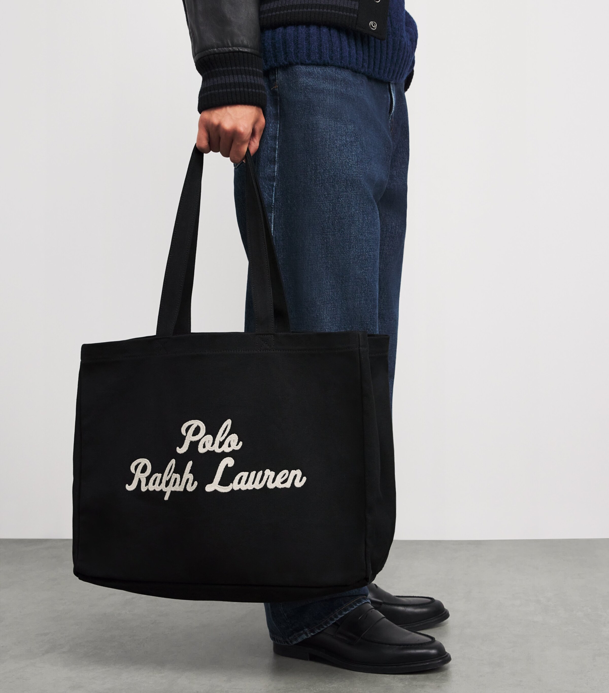 Cotton Logo Tote Bag BLACK Image 5