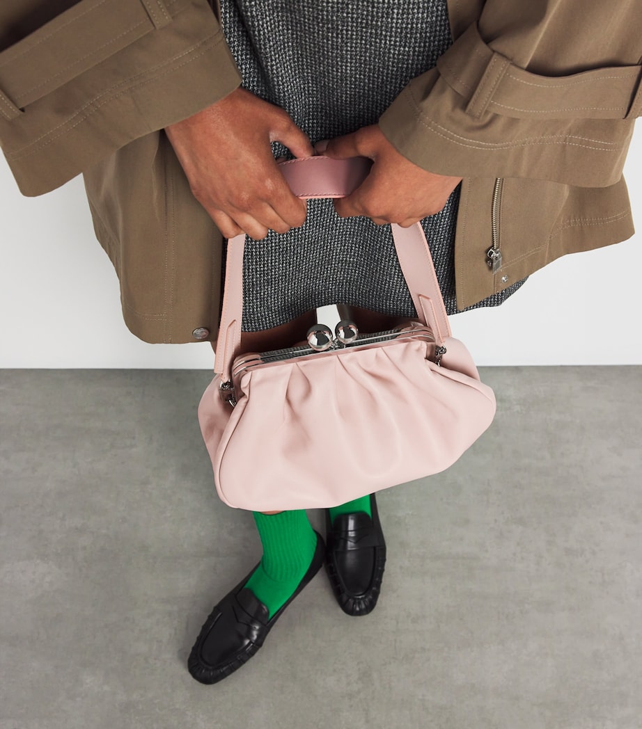 Medium Leather Pasticcino Clutch Bag PINK Image 3