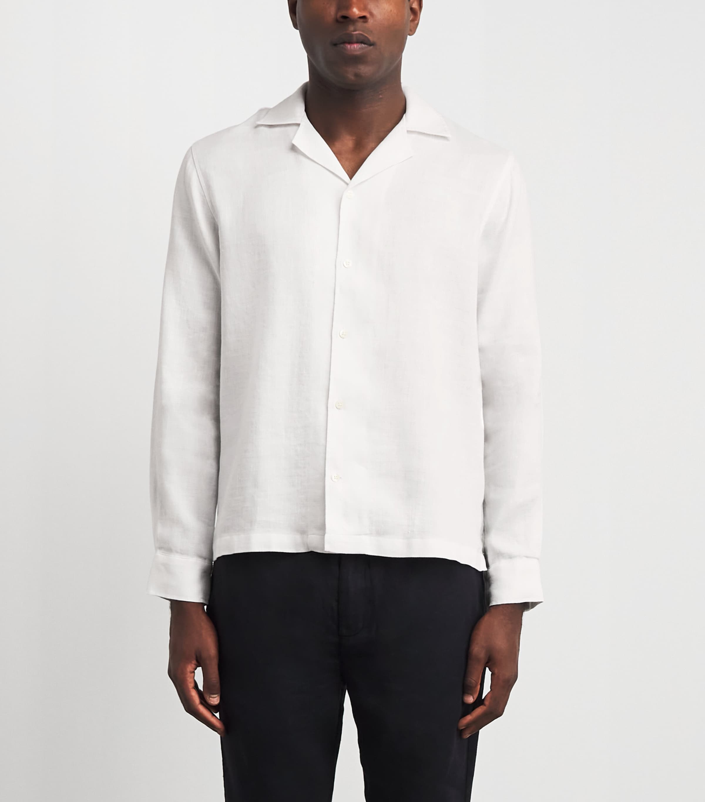 Frescobol Carioca Mens Cotton-Linen Safra Shirt White Image 4
