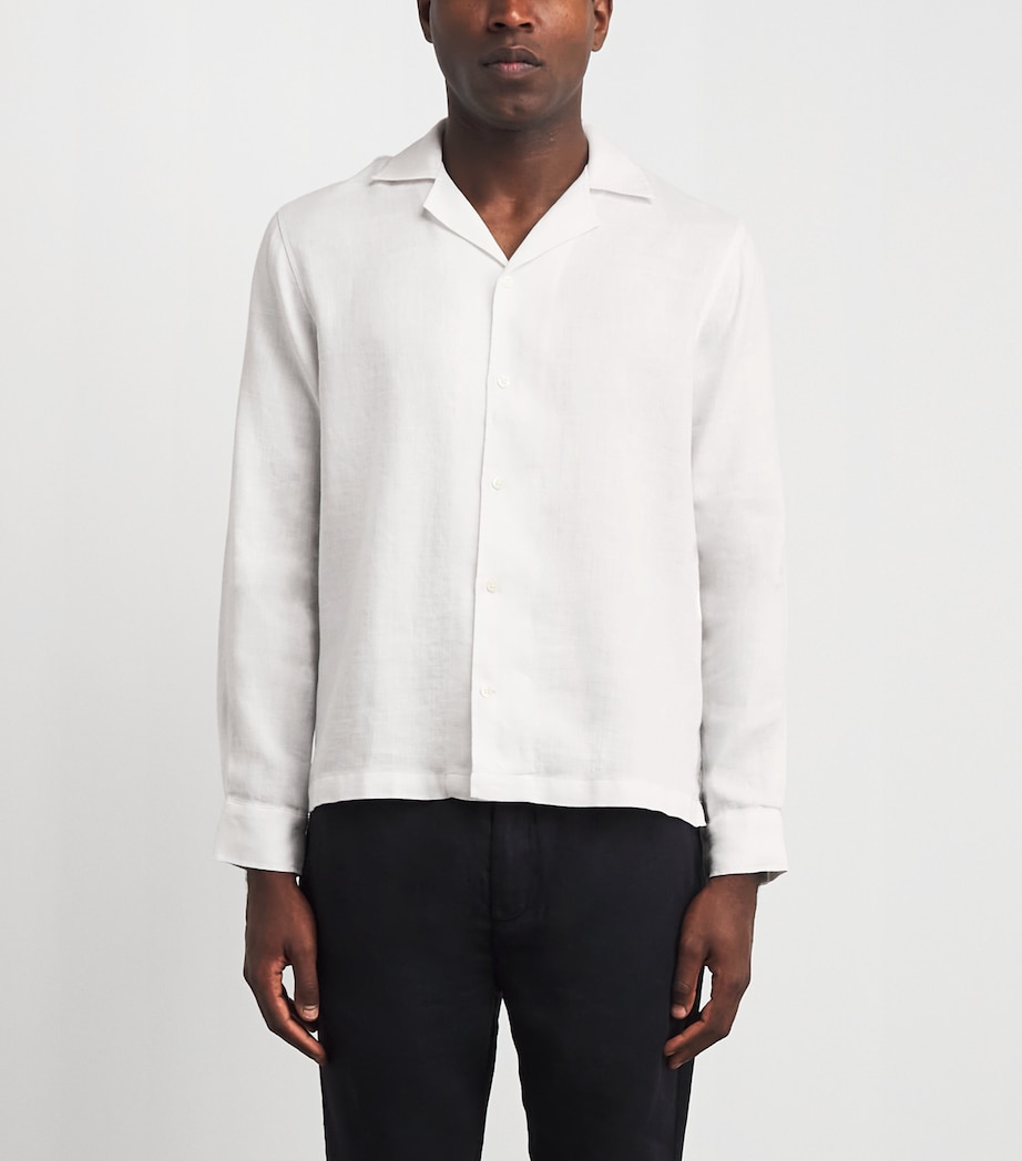 Frescobol Carioca Mens Cotton-Linen Safra Shirt White Image 4