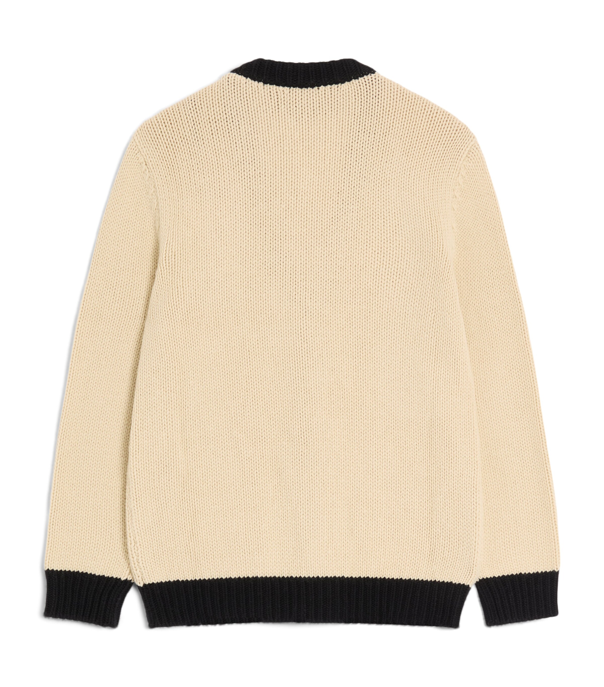 Virgin Wool Contrast-Trim Cardigan QT3 Image 2