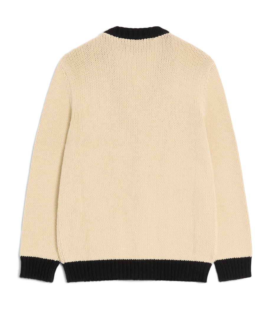 Virgin Wool Contrast-Trim Cardigan QT3 Image 2